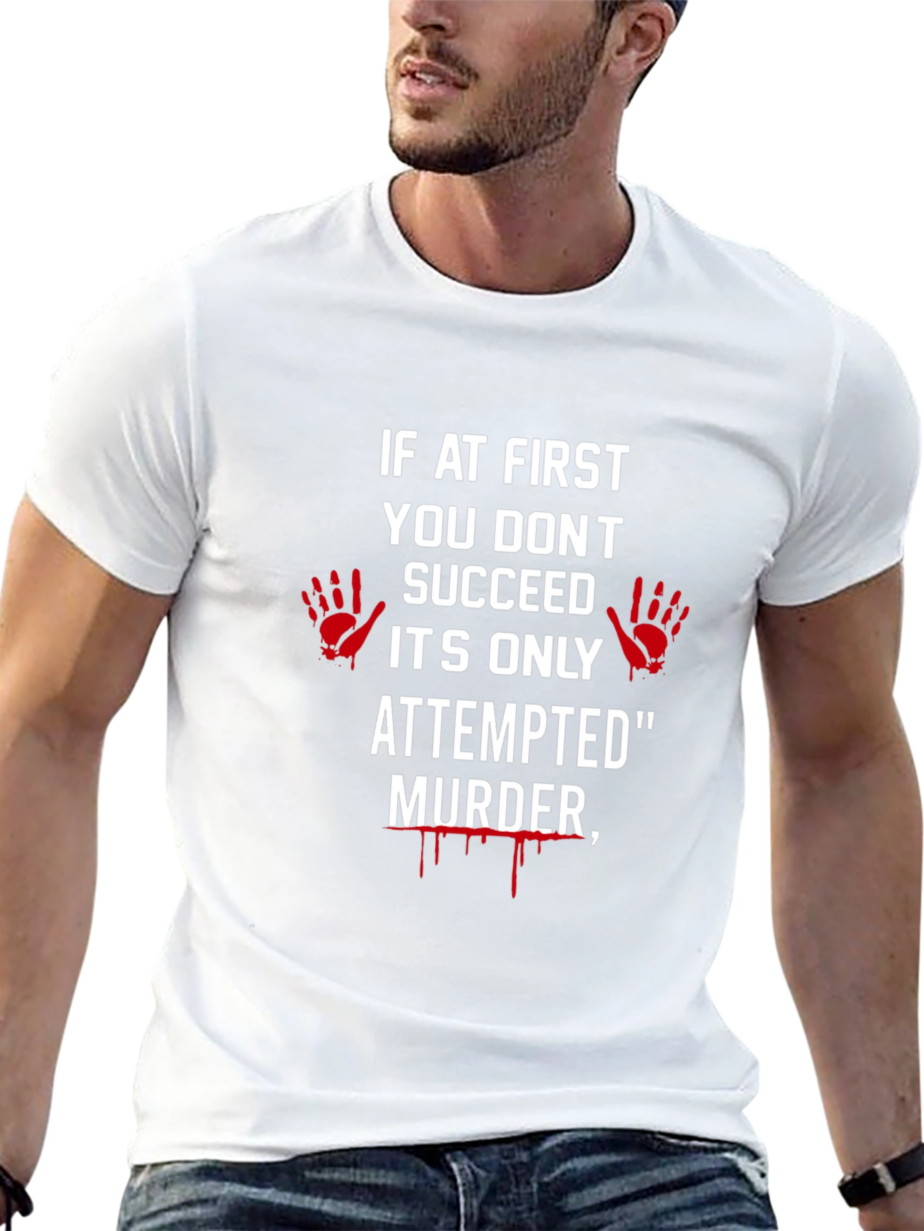Attempted Murder Graphic Tee - Dark Humor T-Shirt