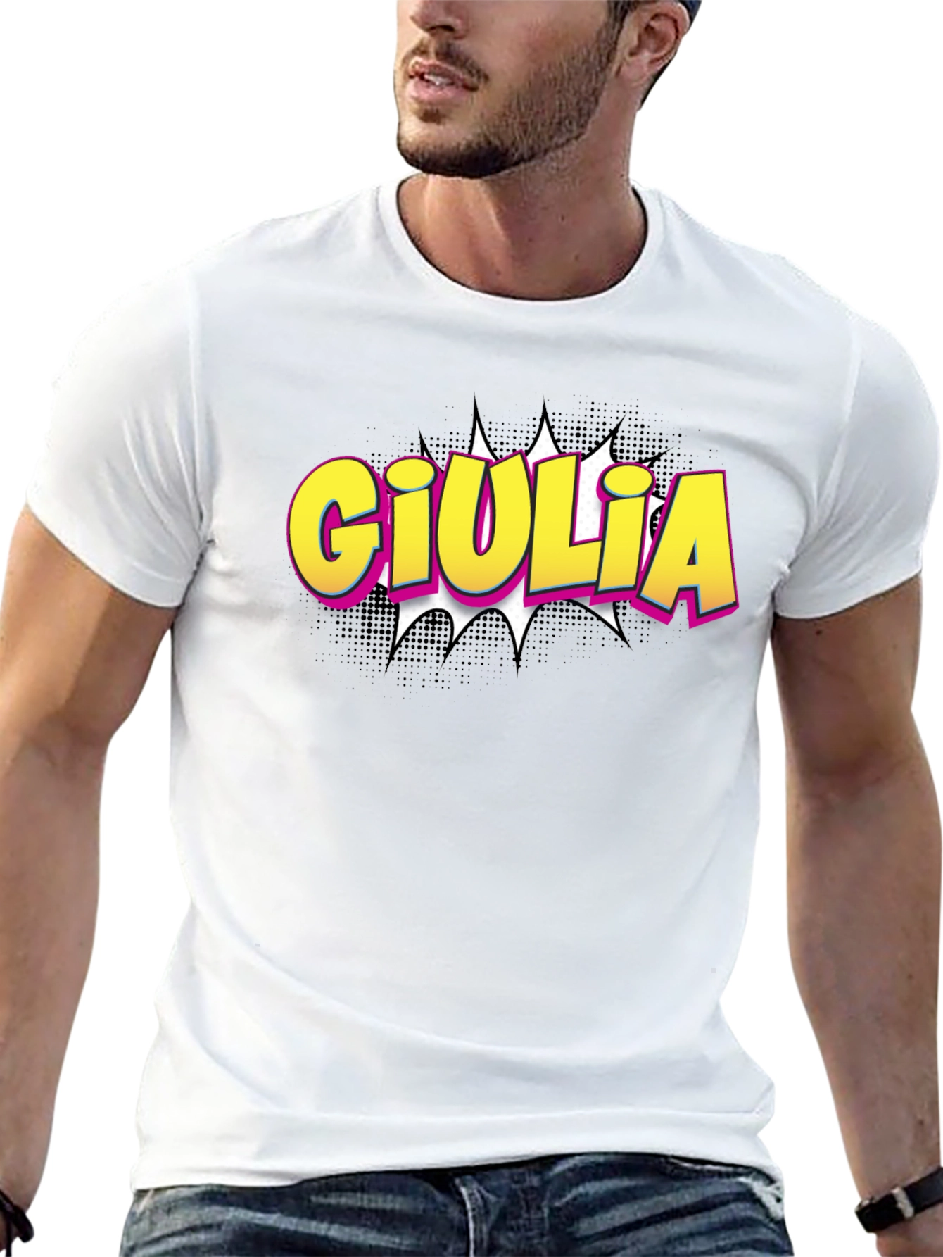 Giulia Comic Book Style Graphic T-Shirt