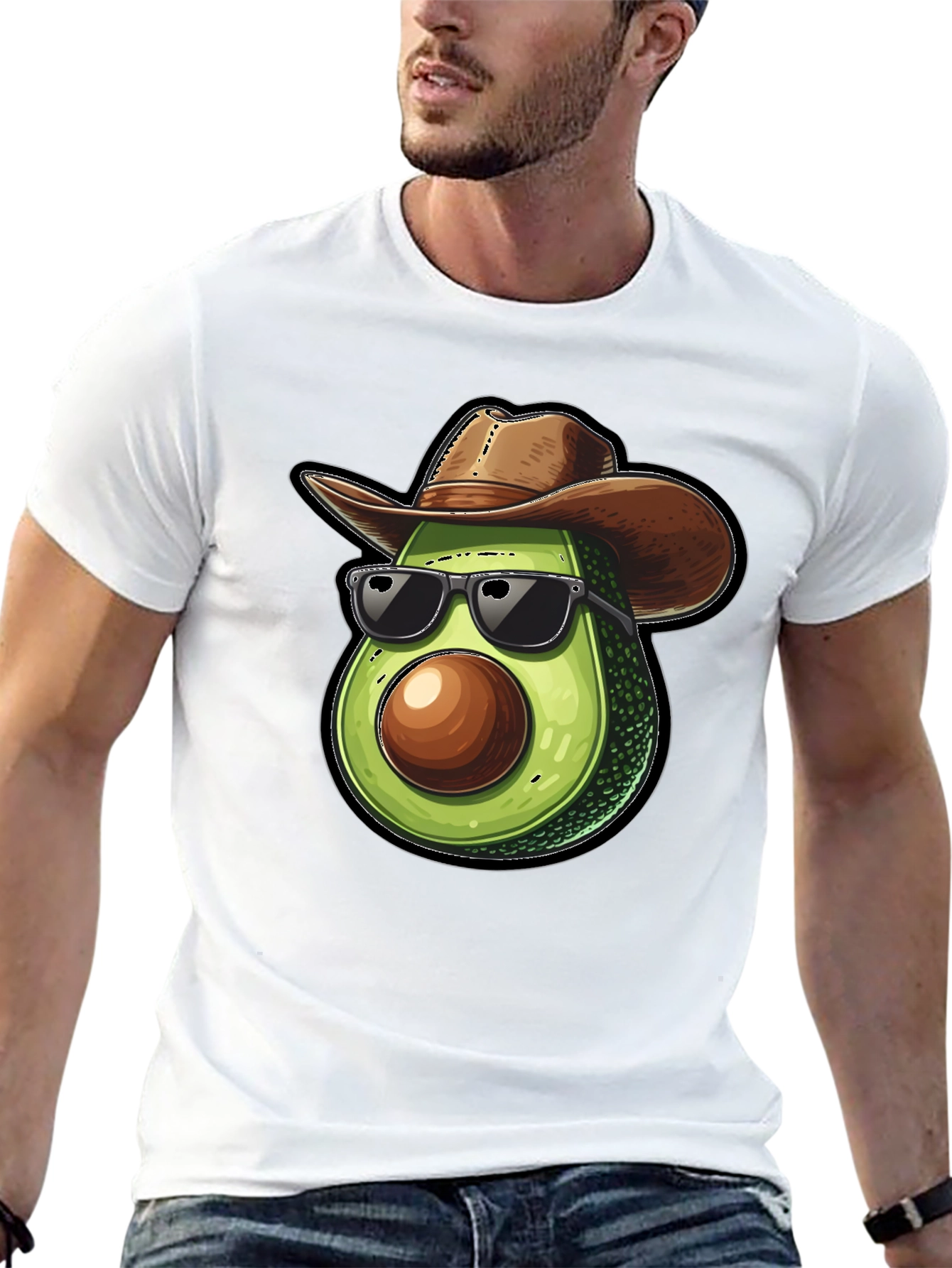 Cool Avocado Cowboy Black T-Shirt