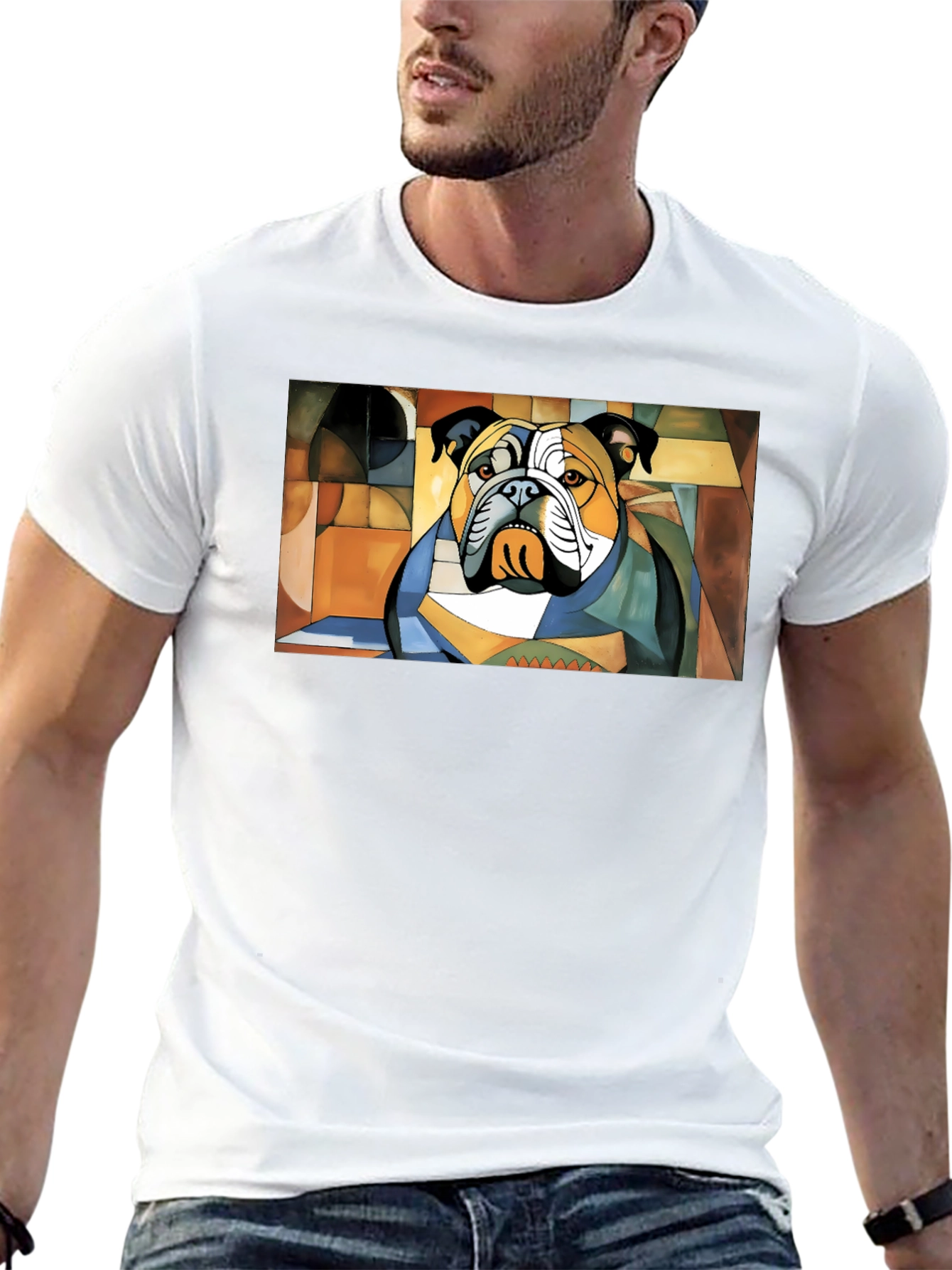 Abstract Bulldog Graphic Tee