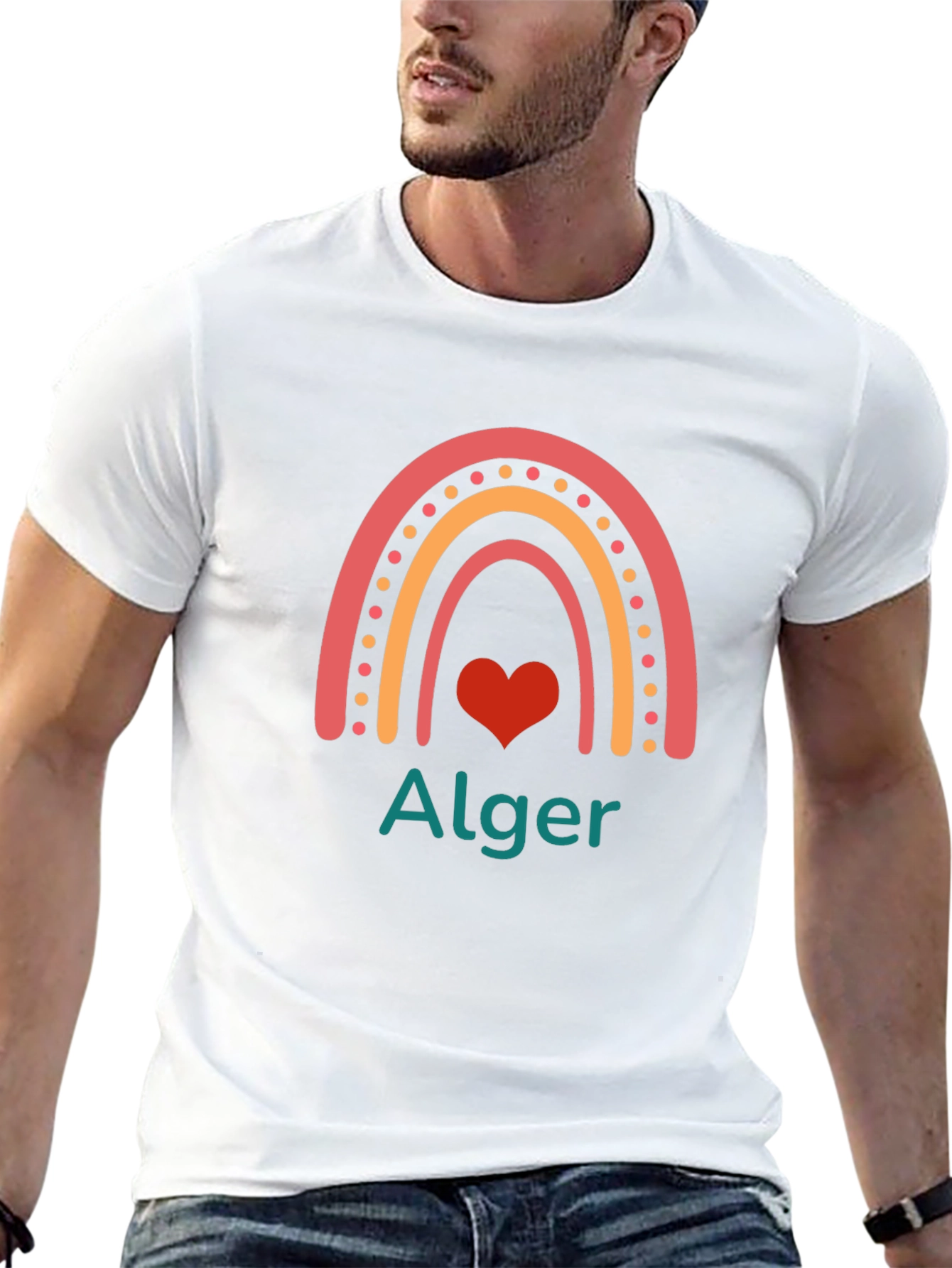 Alger Rainbow Heart Graphic T-Shirt