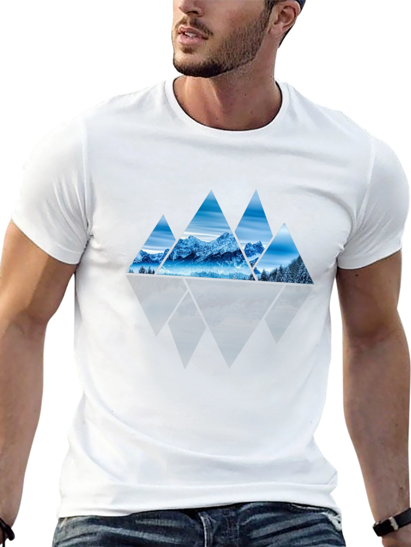 Mountain Triangles Graphic Tee - Black