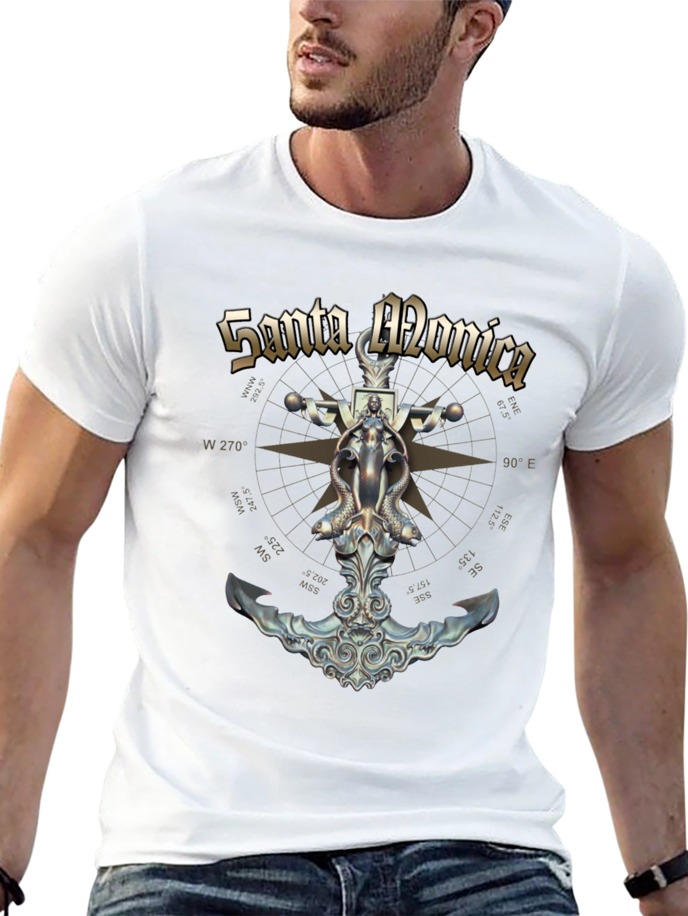 Santa Monica Anchor Compass Graphic T-Shirt