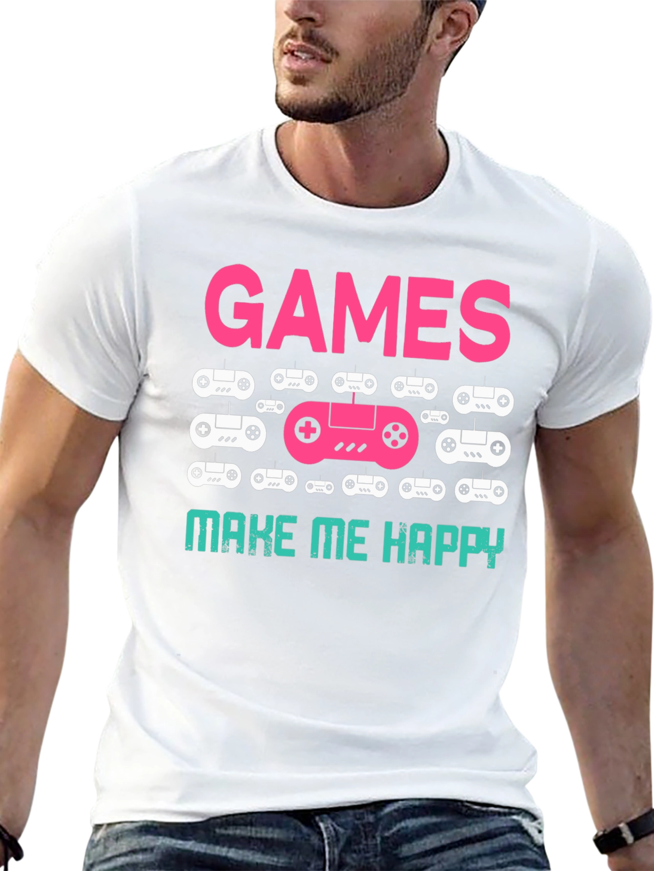 Games Make Me Happy T-Shirt | Gamer Gift