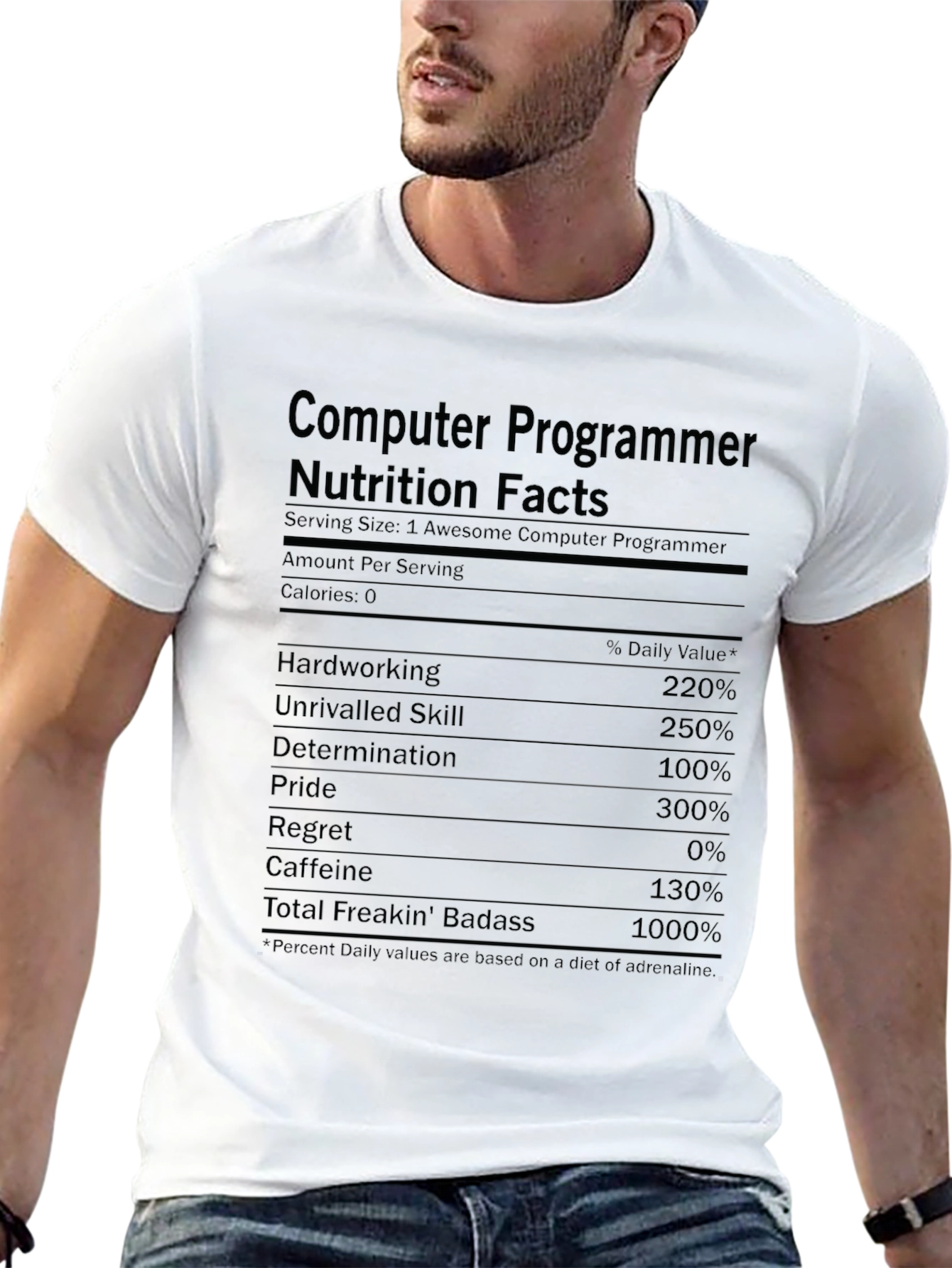 Computer Programmer Nutrition Facts Graphic Tee