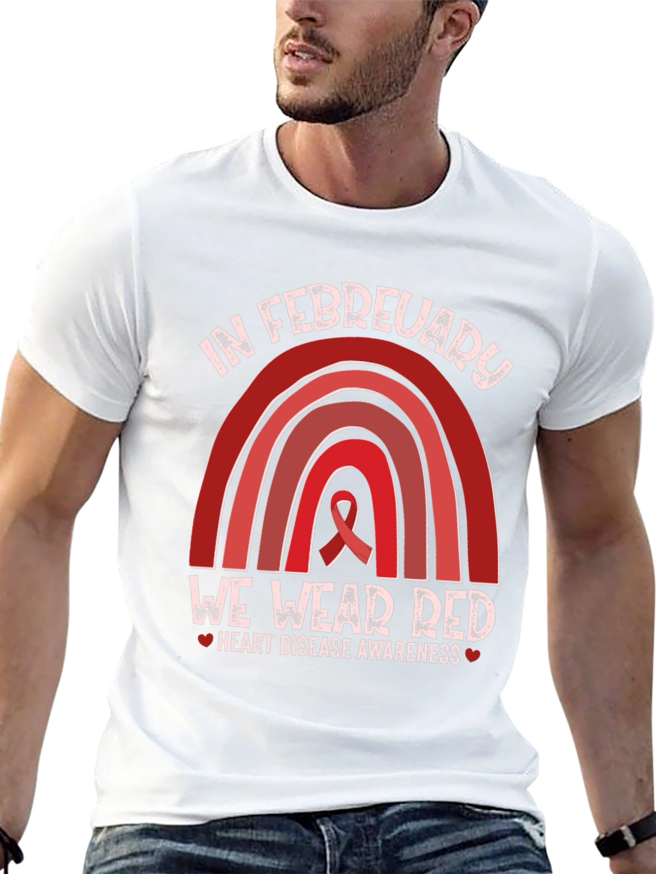 In February We Wear Red Heart Disease Awareness T-Shirt