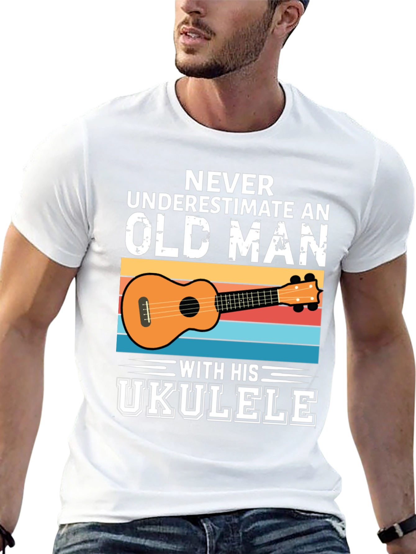Old Man Ukulele Graphic Tee