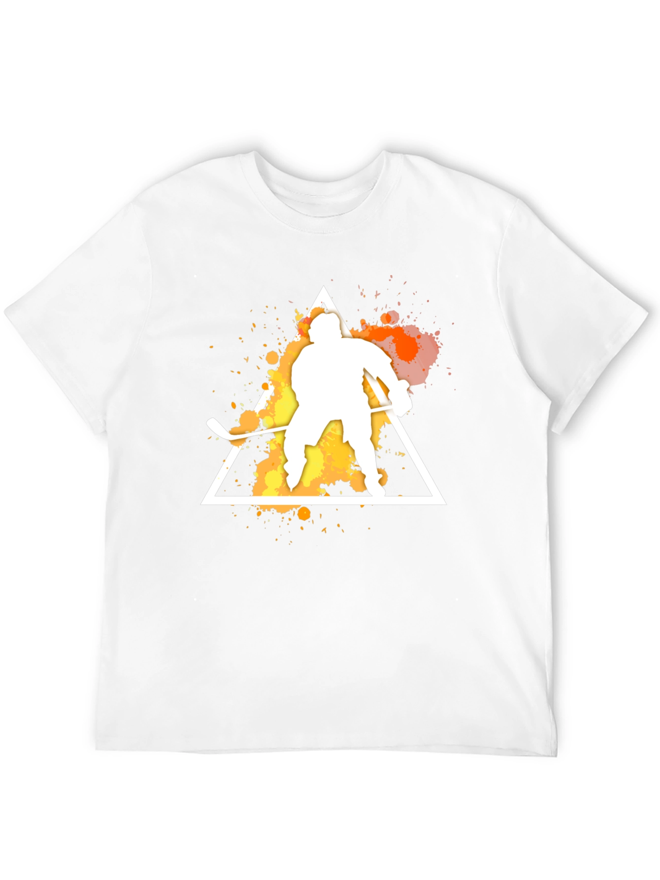 Hockey Player Graphic Tee - Sporty Black T-Shirt