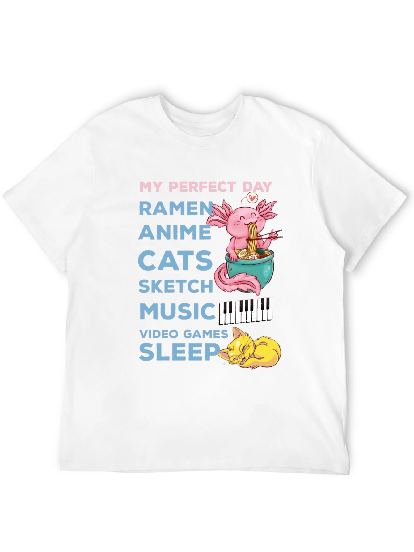 My Perfect Day T-Shirt: Ramen Anime Cats Music