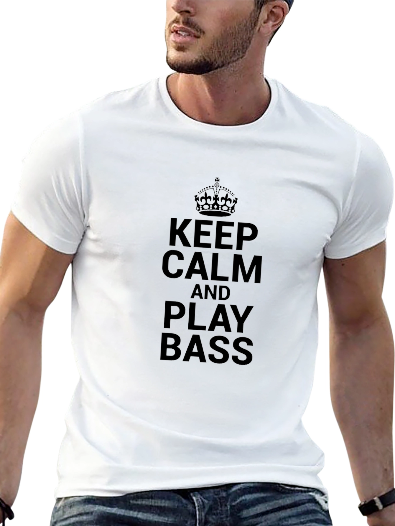 Keep Calm and Play Bass Black T-Shirt