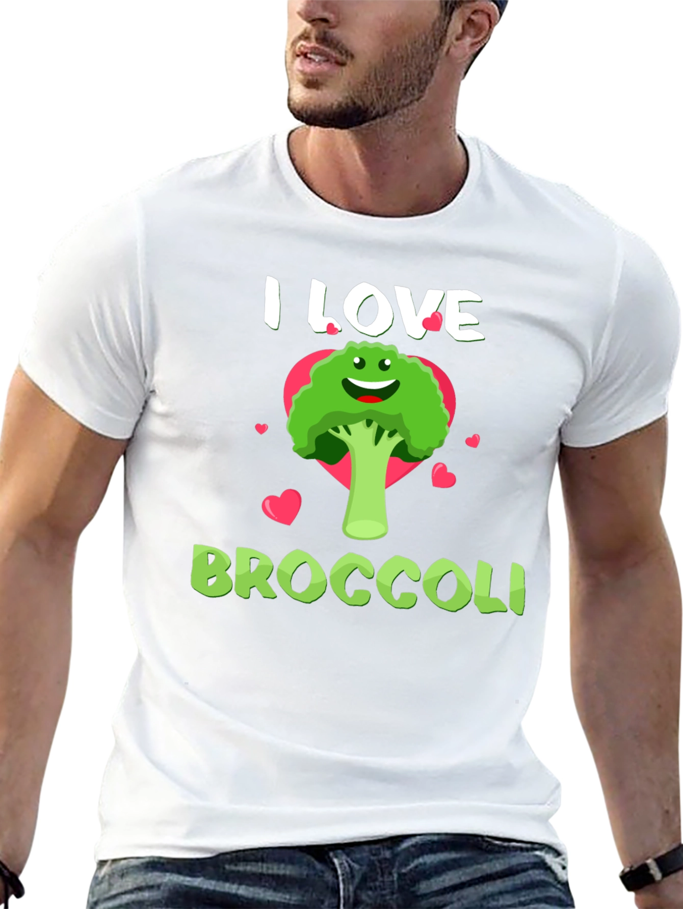 I Love Broccoli T-Shirt - Funny Vegan Tee