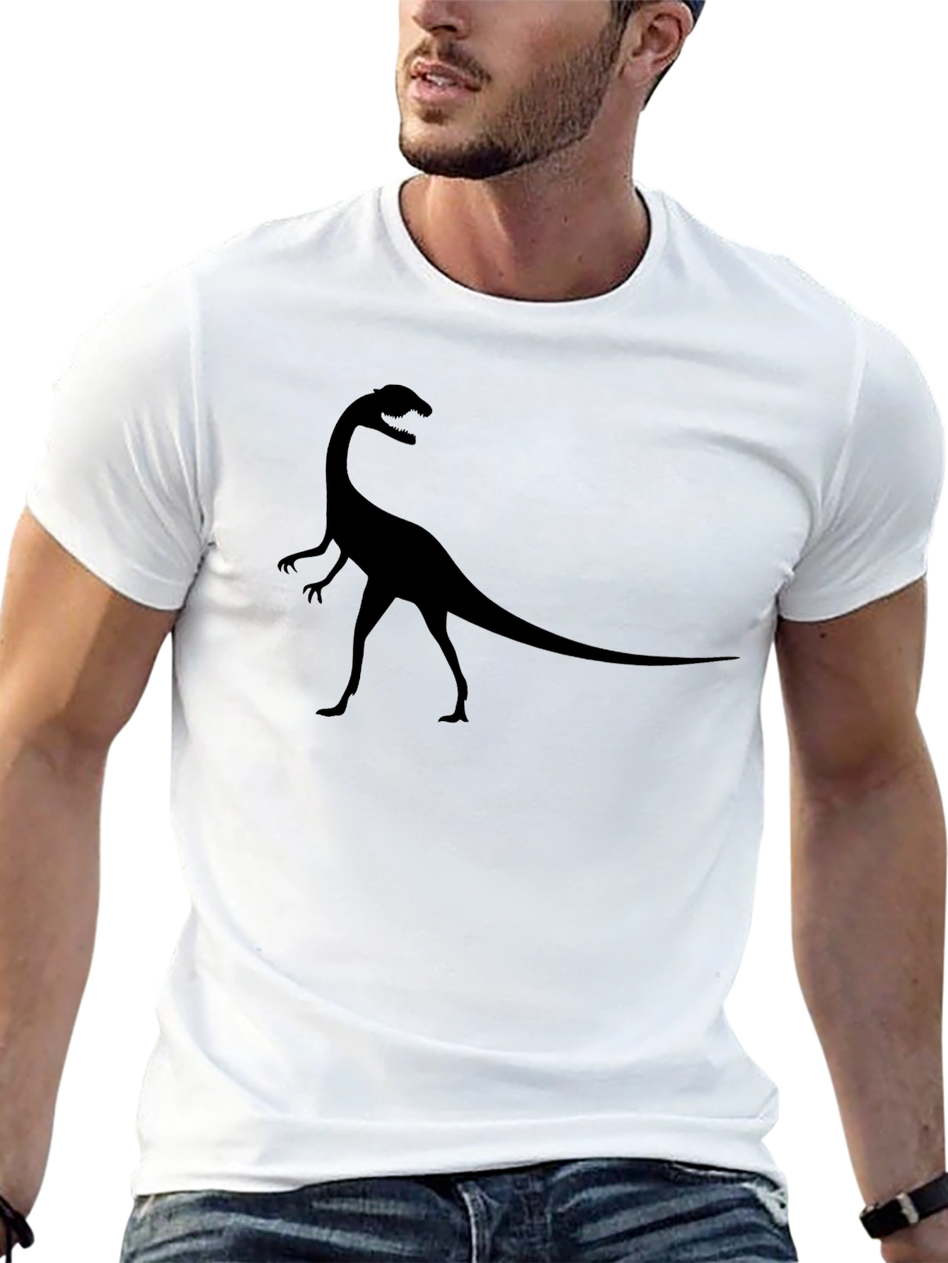 Dinosaur Silhouette Graphic Tee - Black