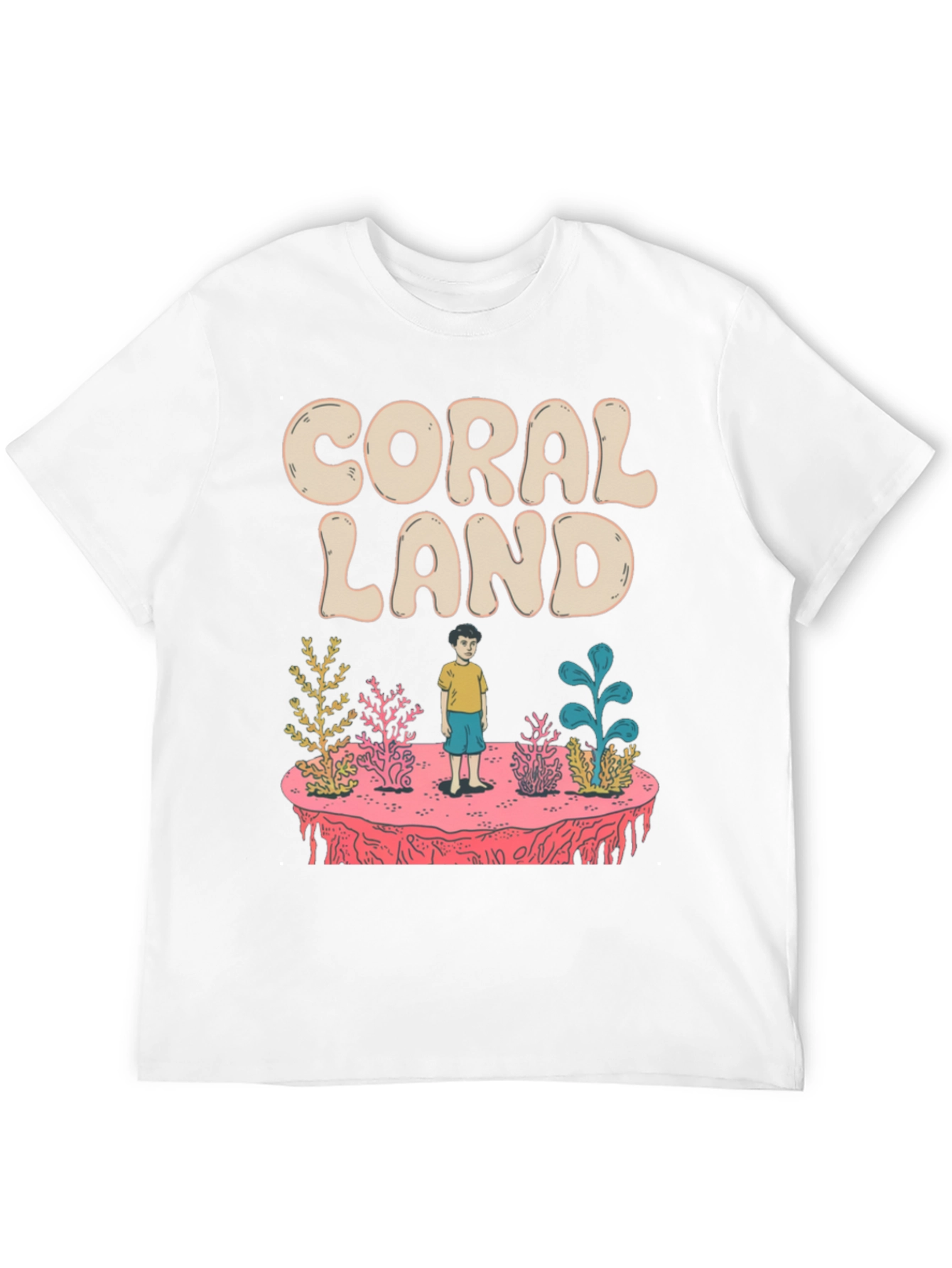 Coral Land Black Graphic T-Shirt