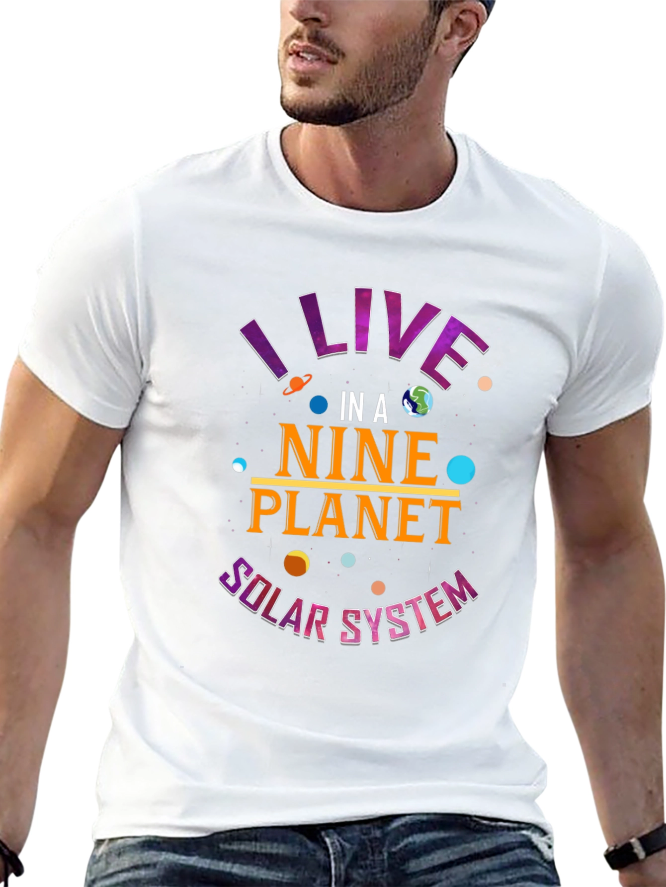 Nine Planet Solar System Graphic Tee
