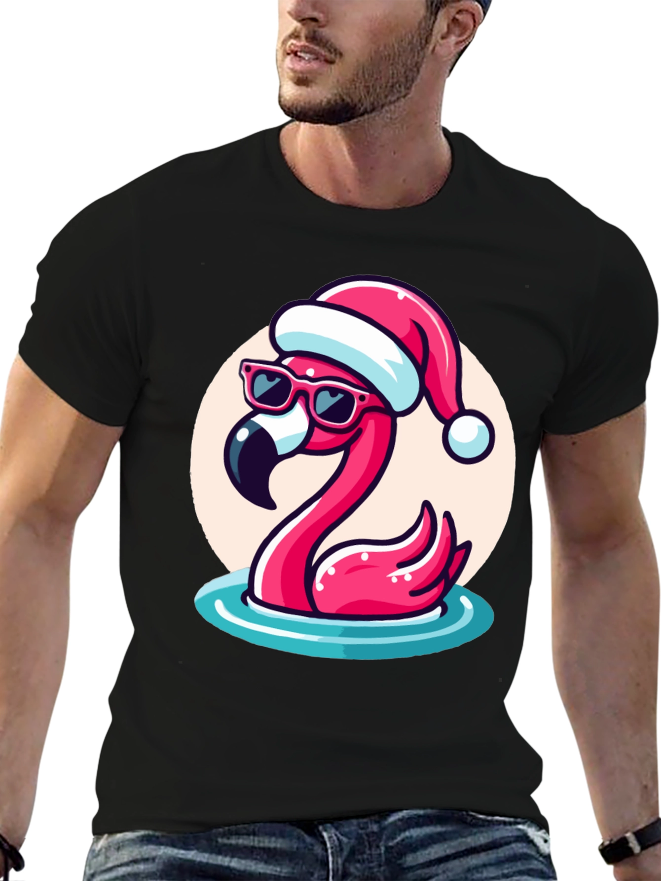 Christmas Flamingo T-Shirt - Holiday Cheer