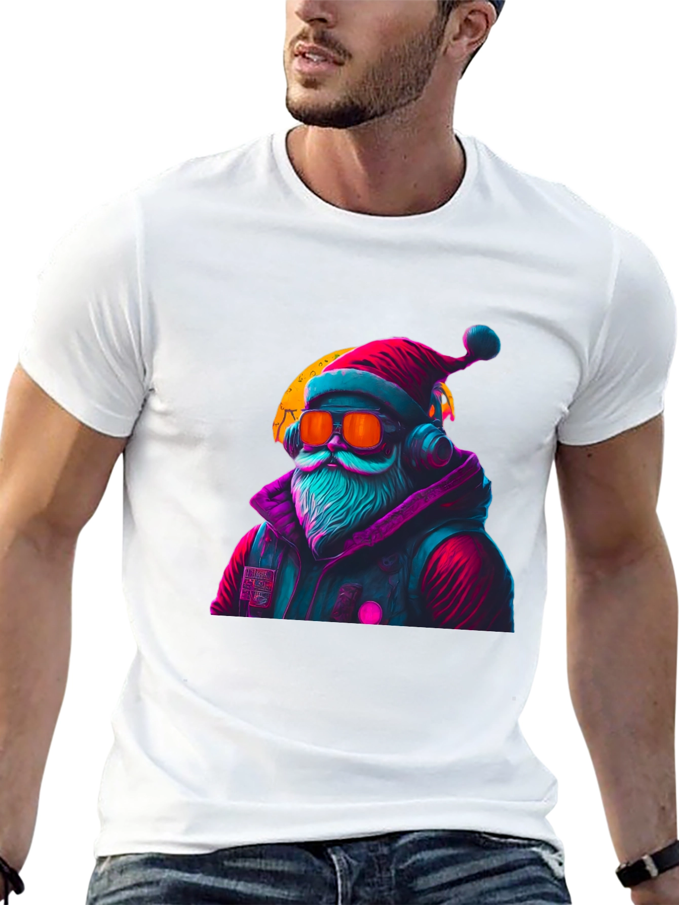 Cyberpunk Santa T-Shirt - Holiday Style