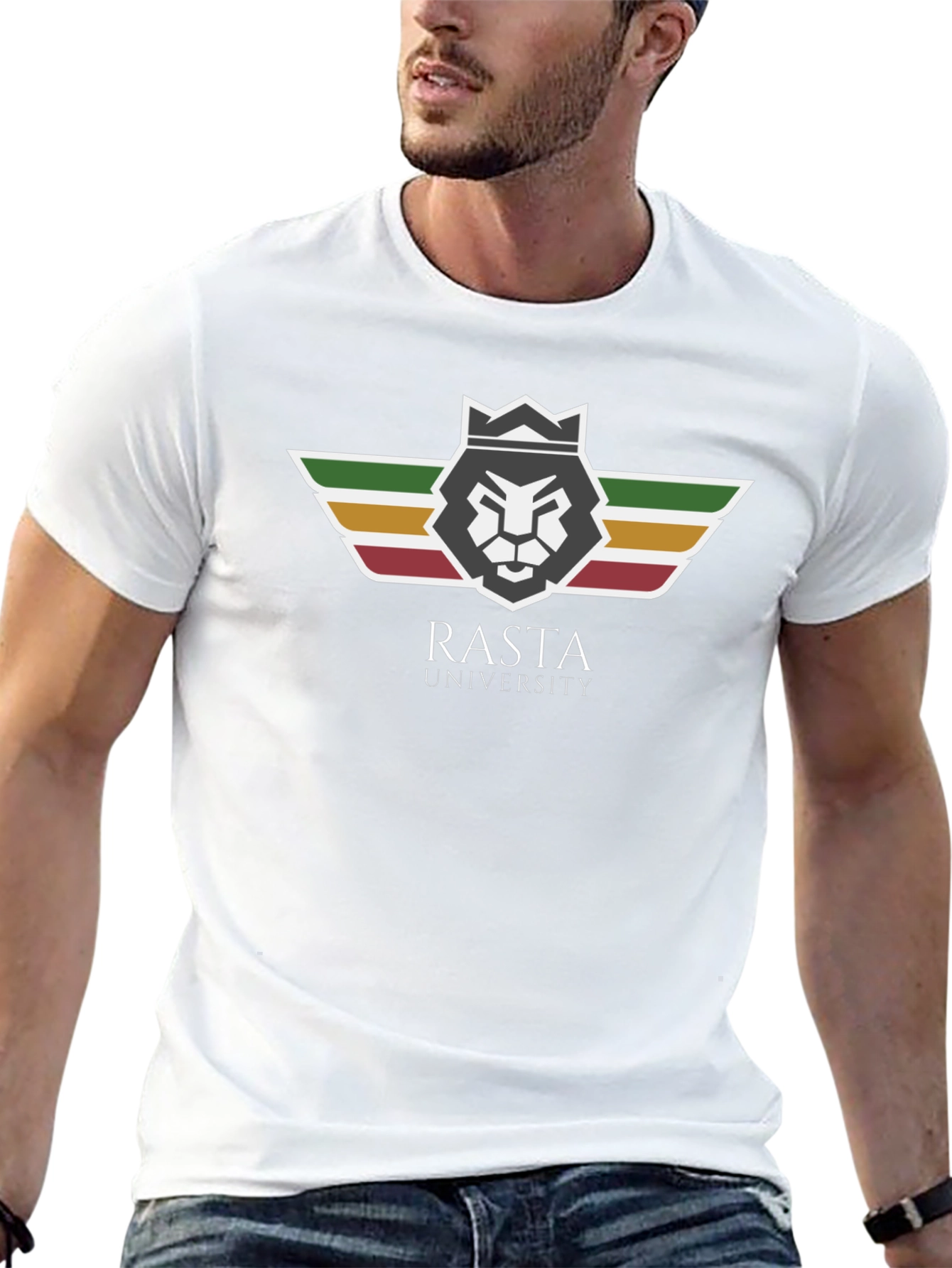 Rasta University Lion Graphic Black T-Shirt