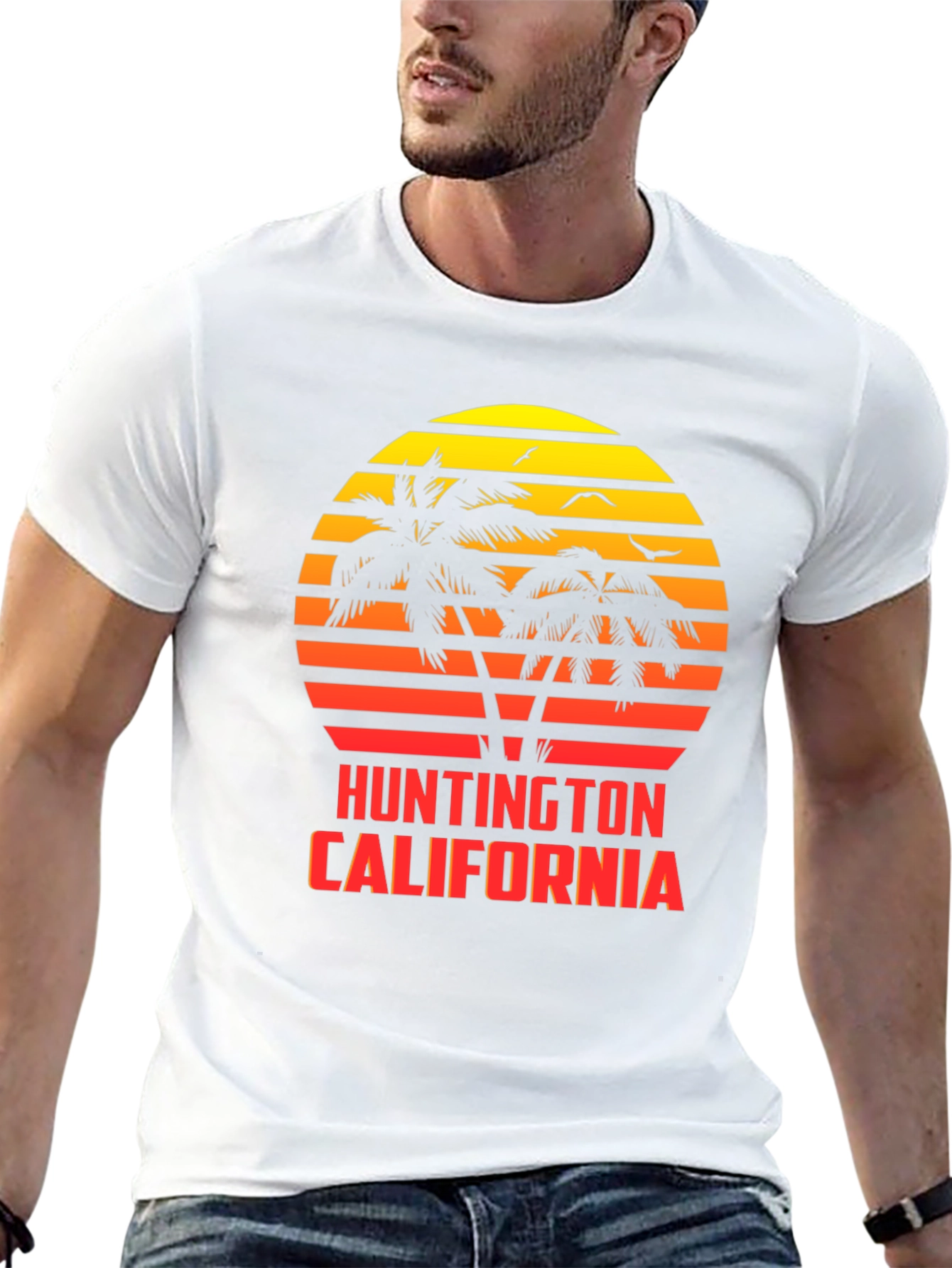 Huntington California Sunset Tee