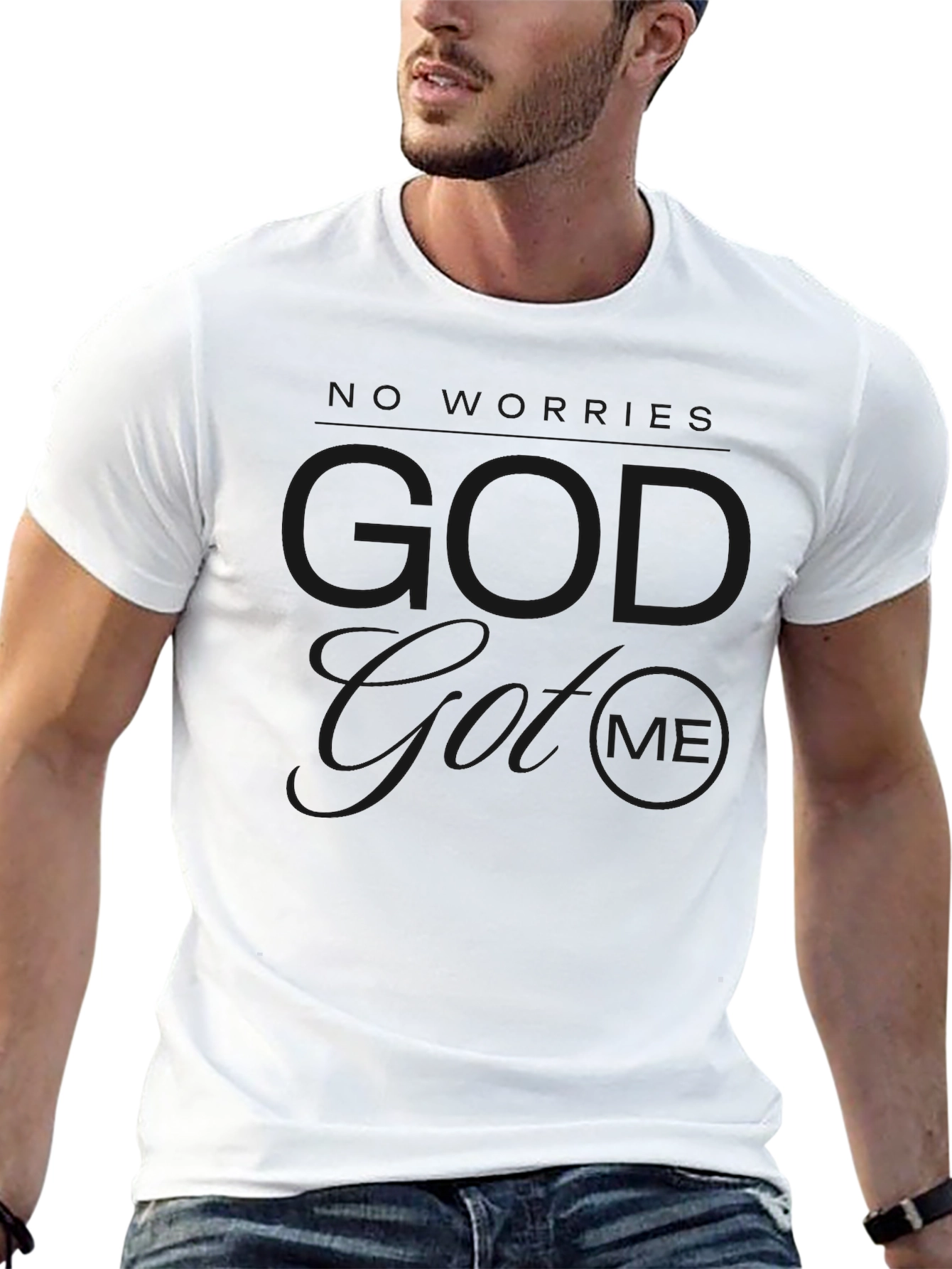 Modern Graphic Print Black T-Shirt