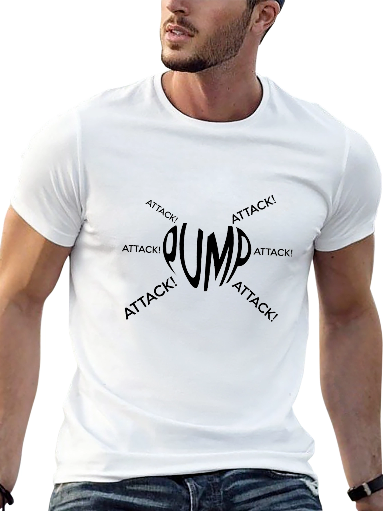 Pump Attack Black Graphic T-Shirt