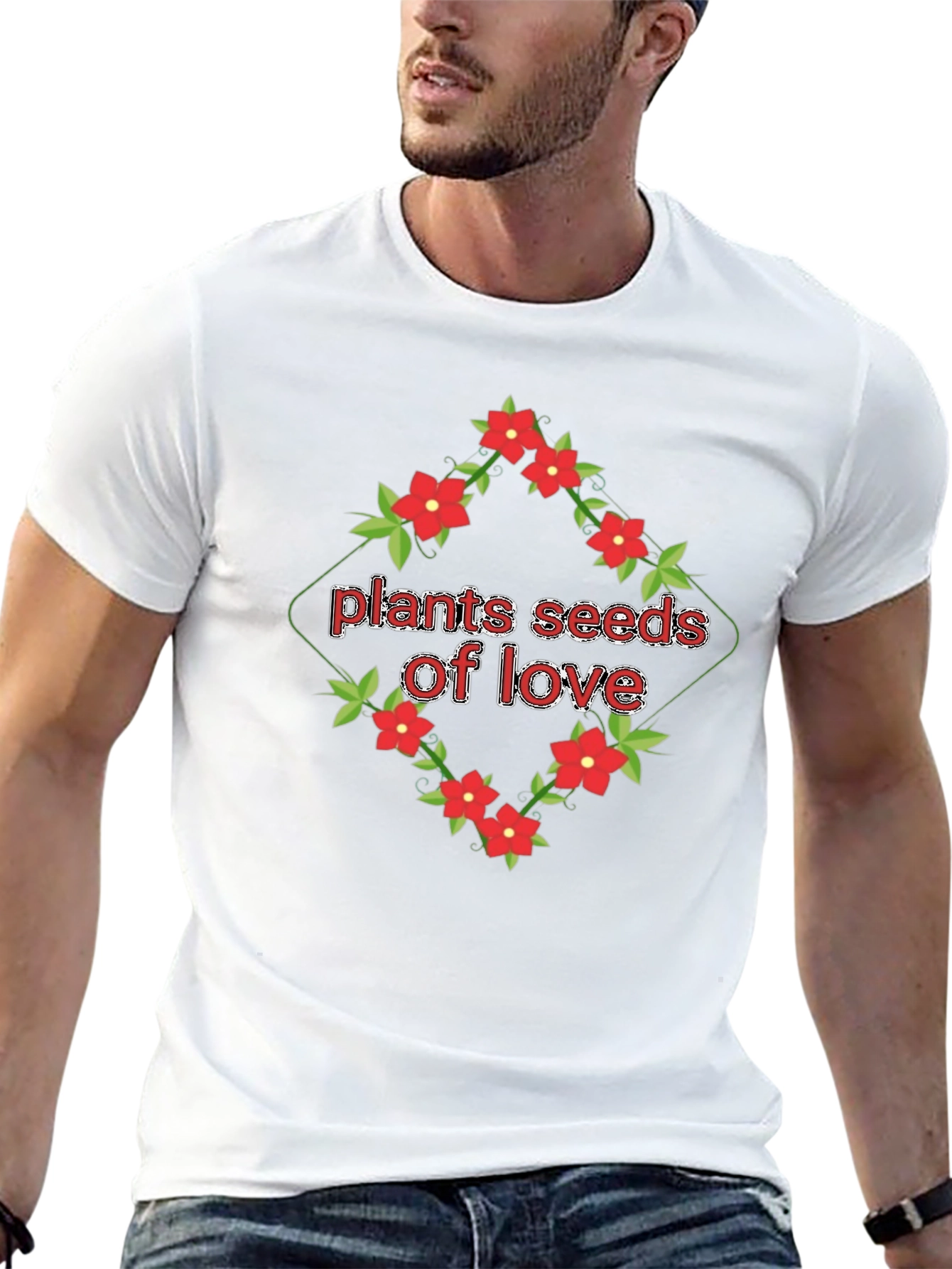 Plants Seeds of Love Floral T-Shirt