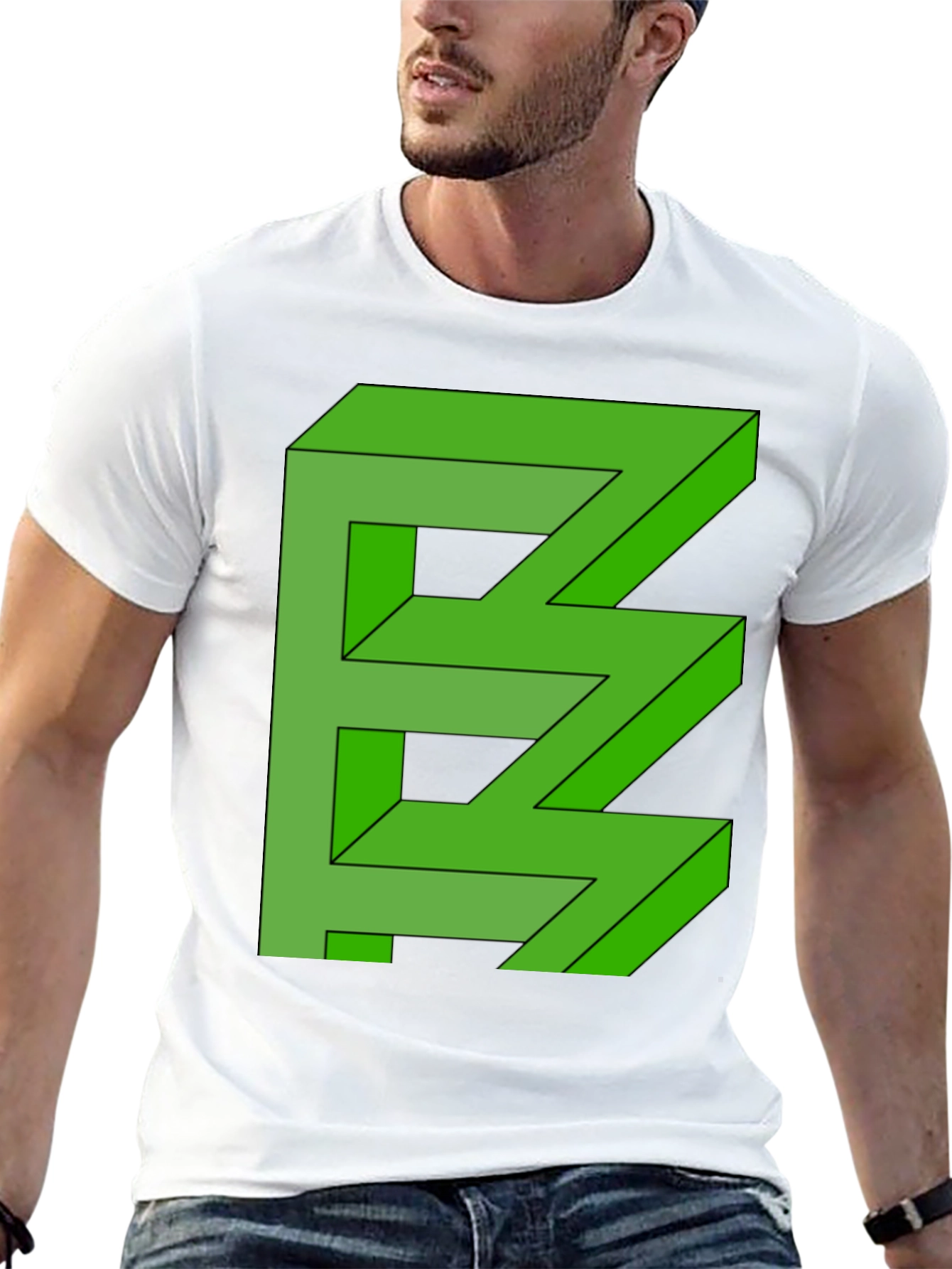 Optical Illusion Graphic Tee - Stylish Mens Black T-Shirt