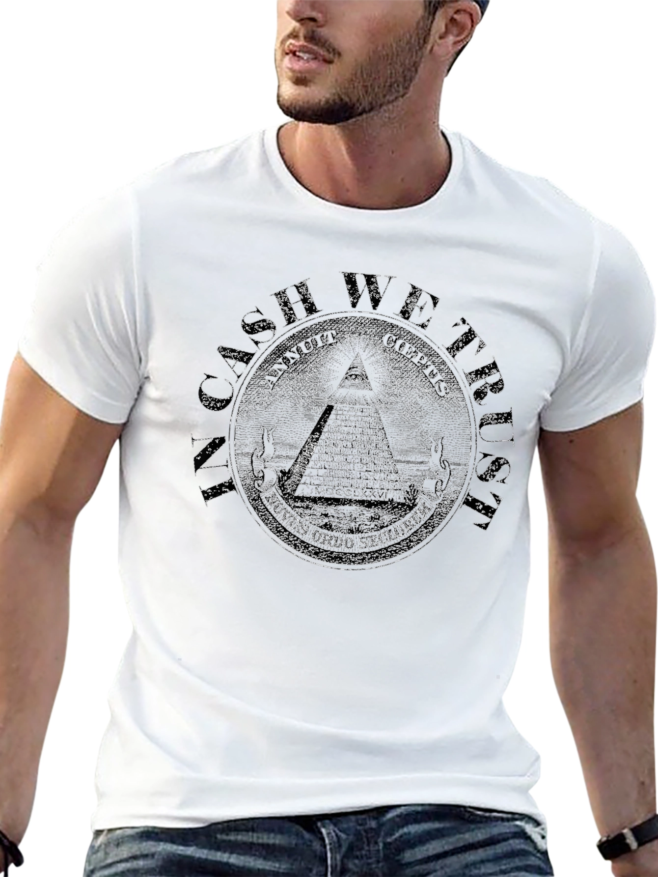 Illuminati Pyramid Graphic Tee - Black Cotton T-Shirt