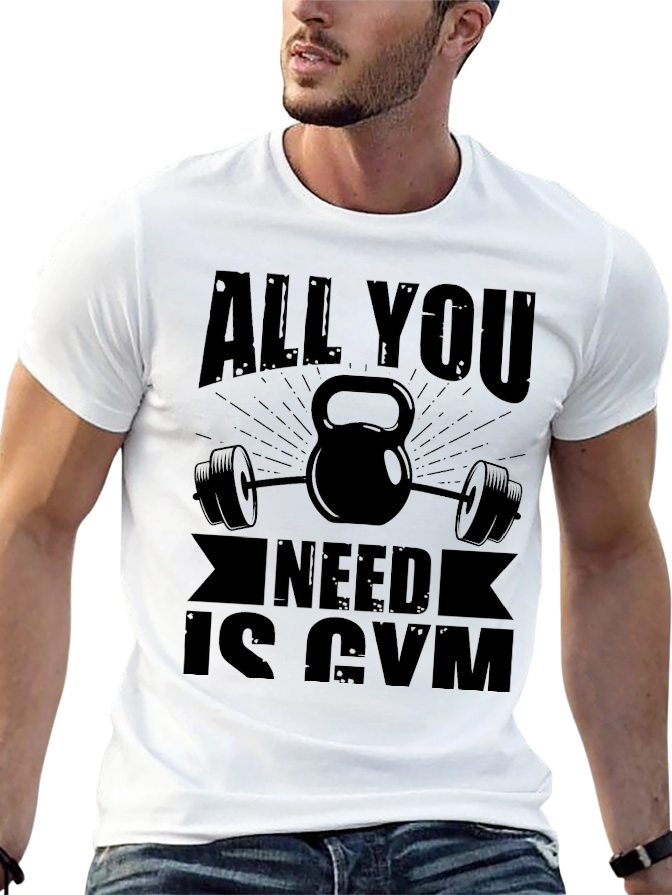 All You Need Is Gym Black Graphic Tee