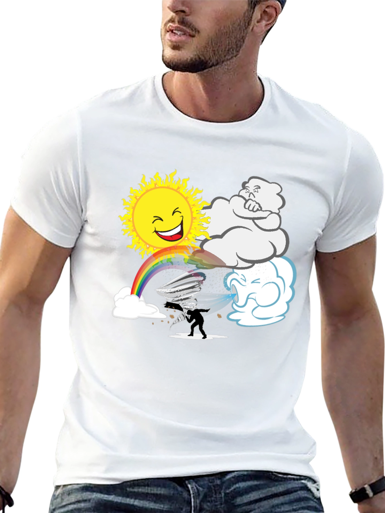 Weather Pattern Black Graphic T-Shirt