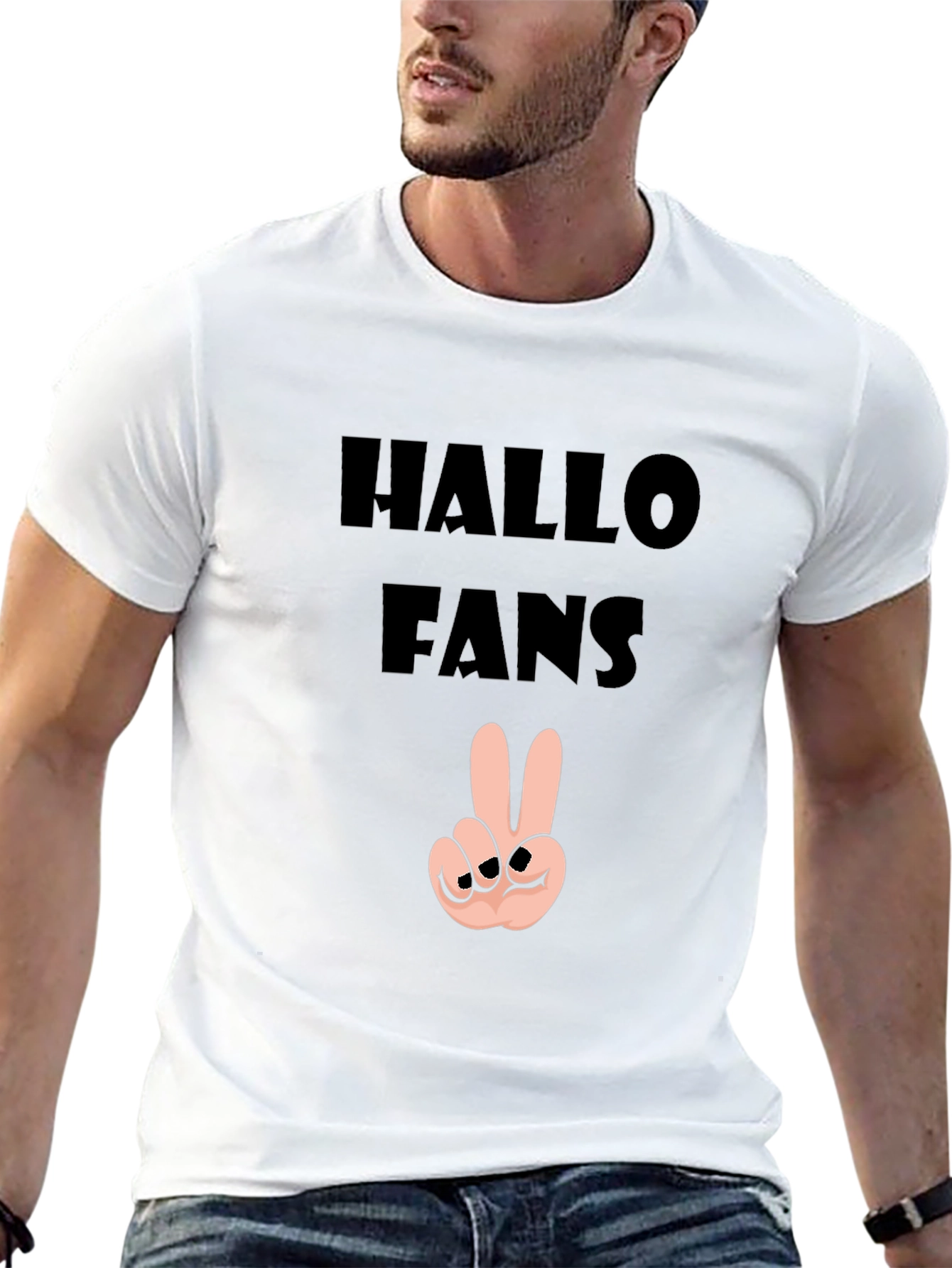 Hallo Fans Black Graphic Tee