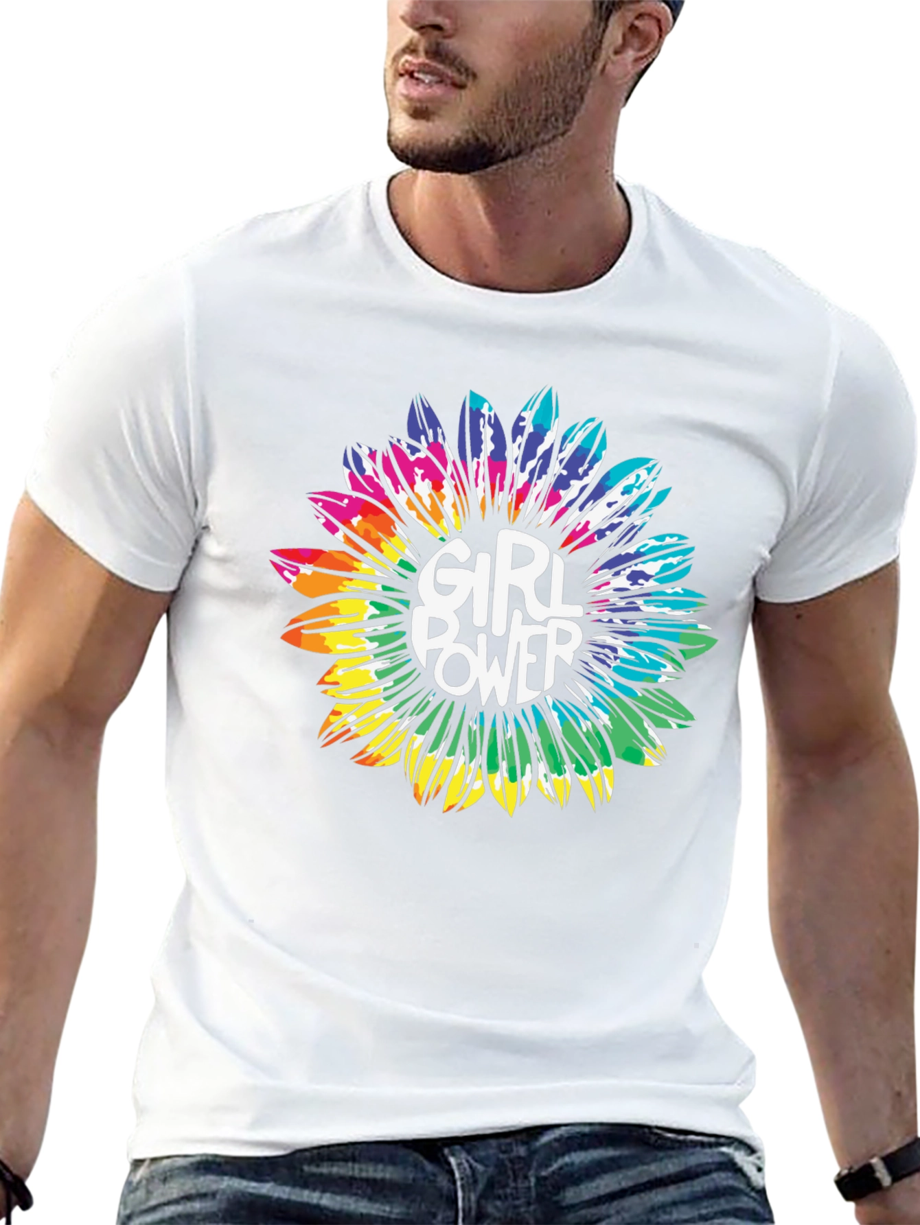 Girl Power Sunflower Graphic Tee - Black T-Shirt