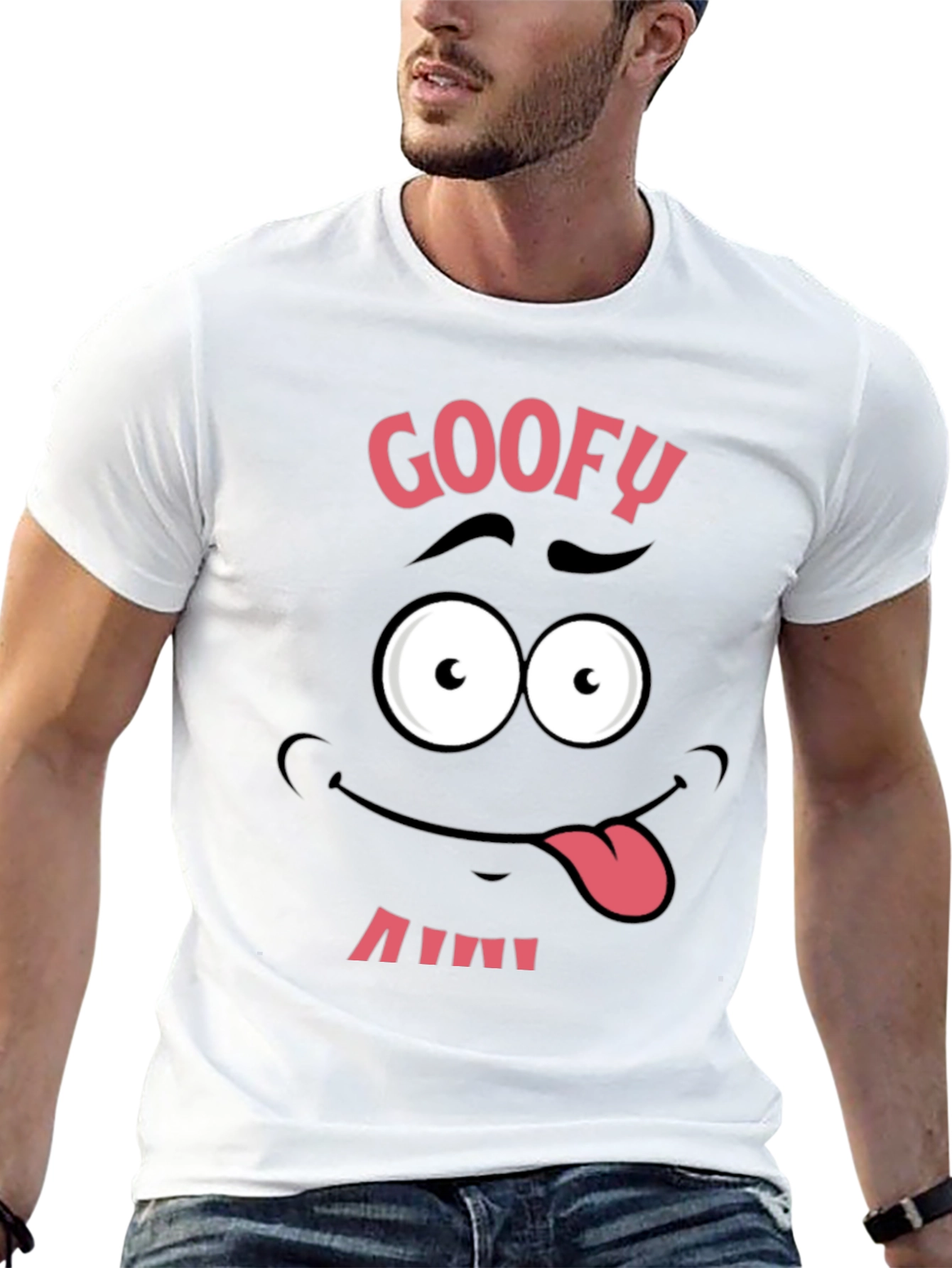 Funny Goofy Face Graphic Tee - Black