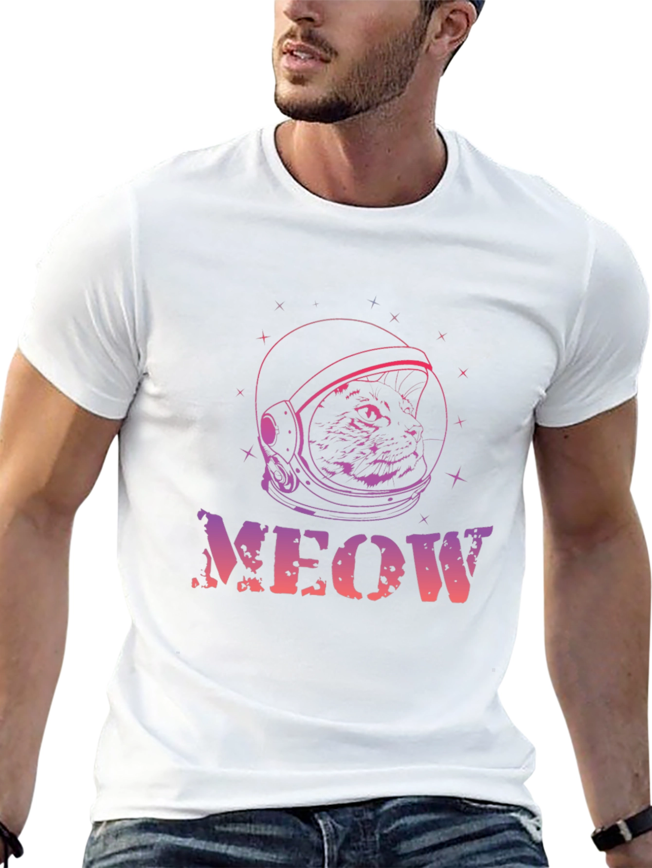 Astronaut Cat Meow T-Shirt