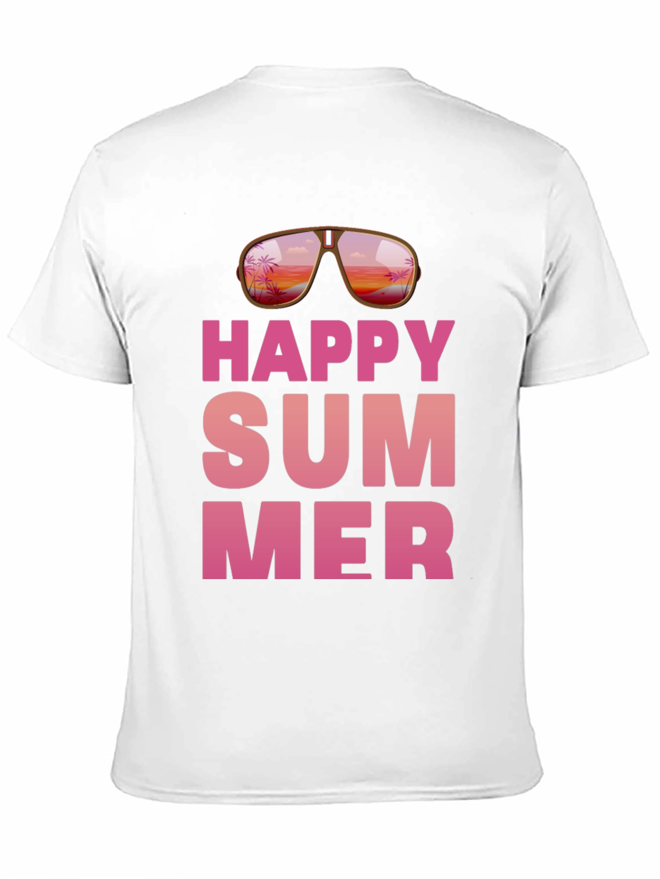 Happy Summer Graphic Print Black T-Shirt