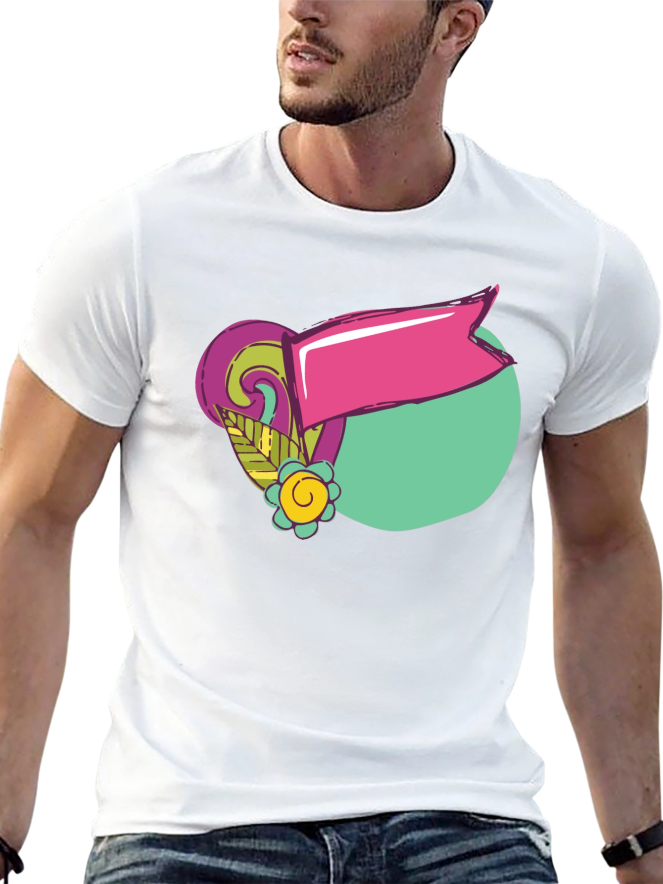 Retro Graphic Tee - Black Cotton T-Shirt