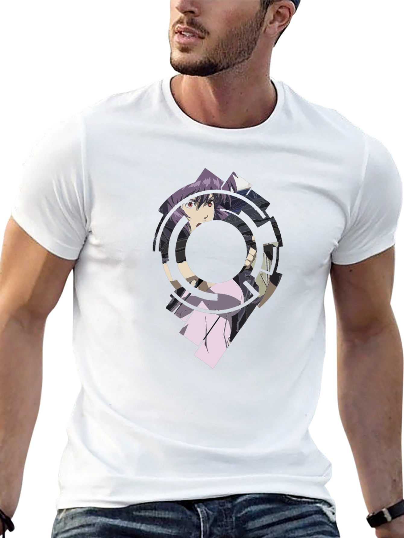 Anime Graphic Print Black T-Shirt