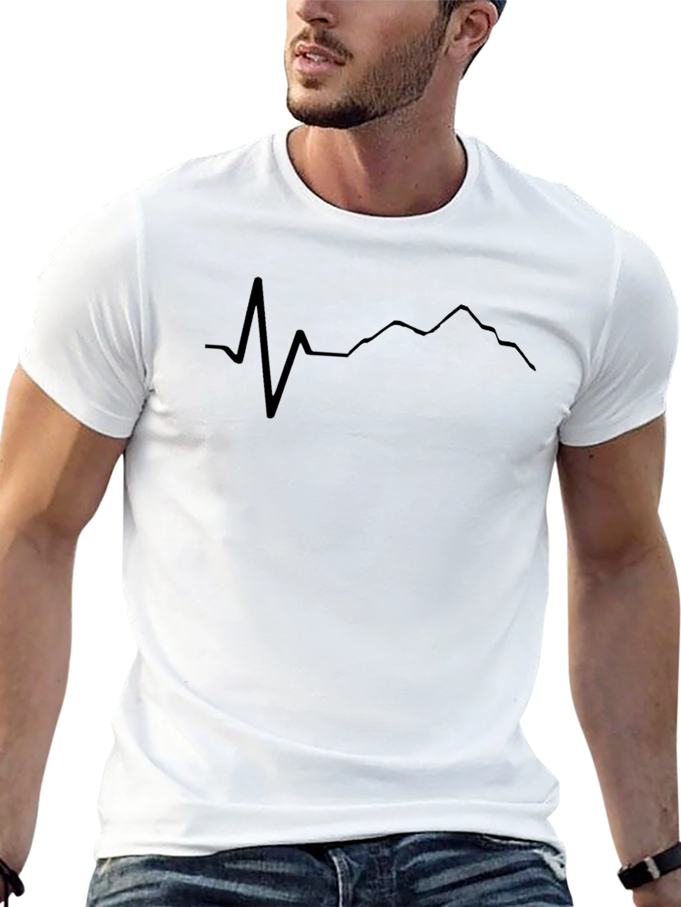 Mountain Heartbeat Tee - Black Graphic T-Shirt