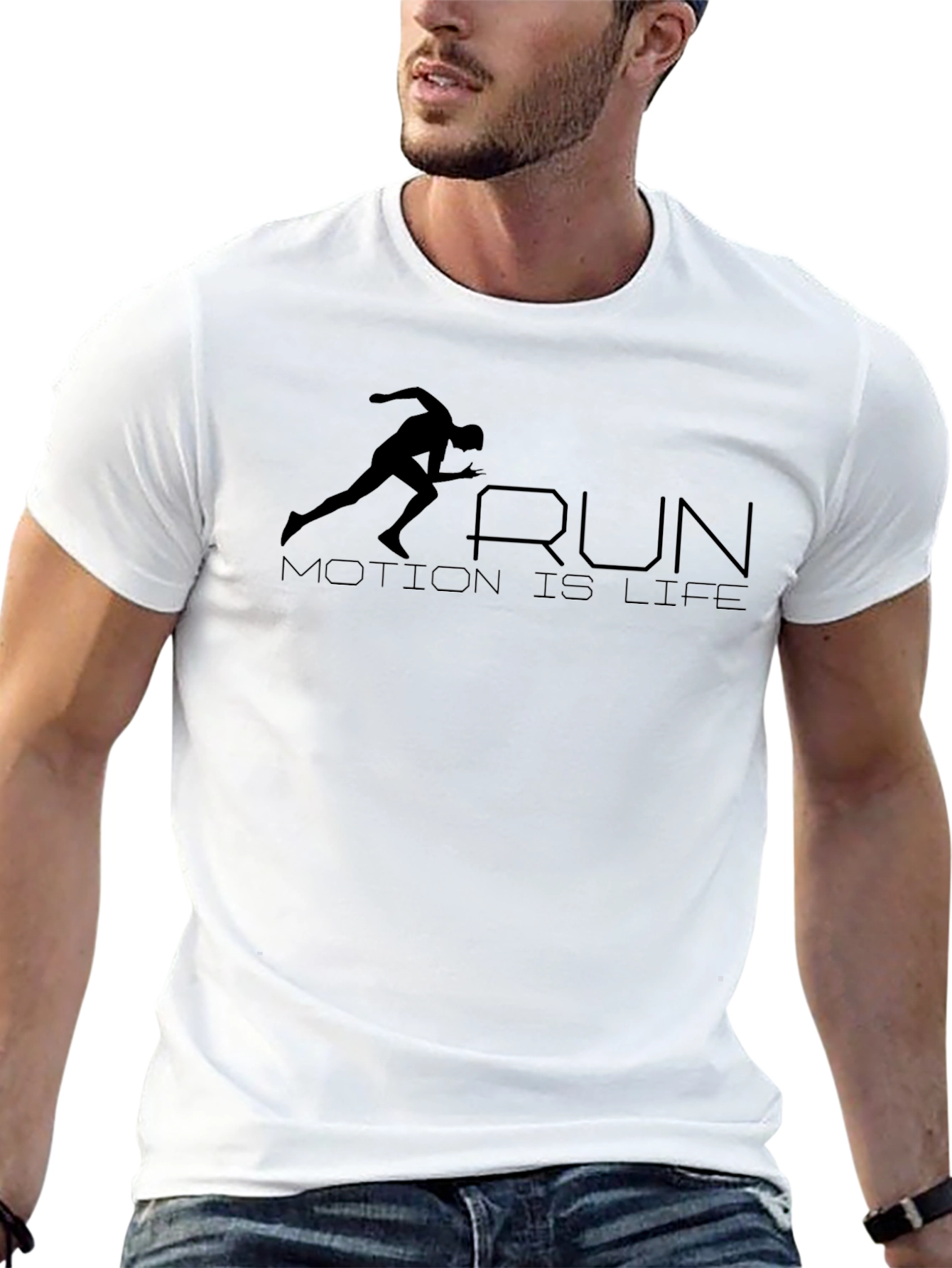 Run Motion Is Life Graphic Tee - Black