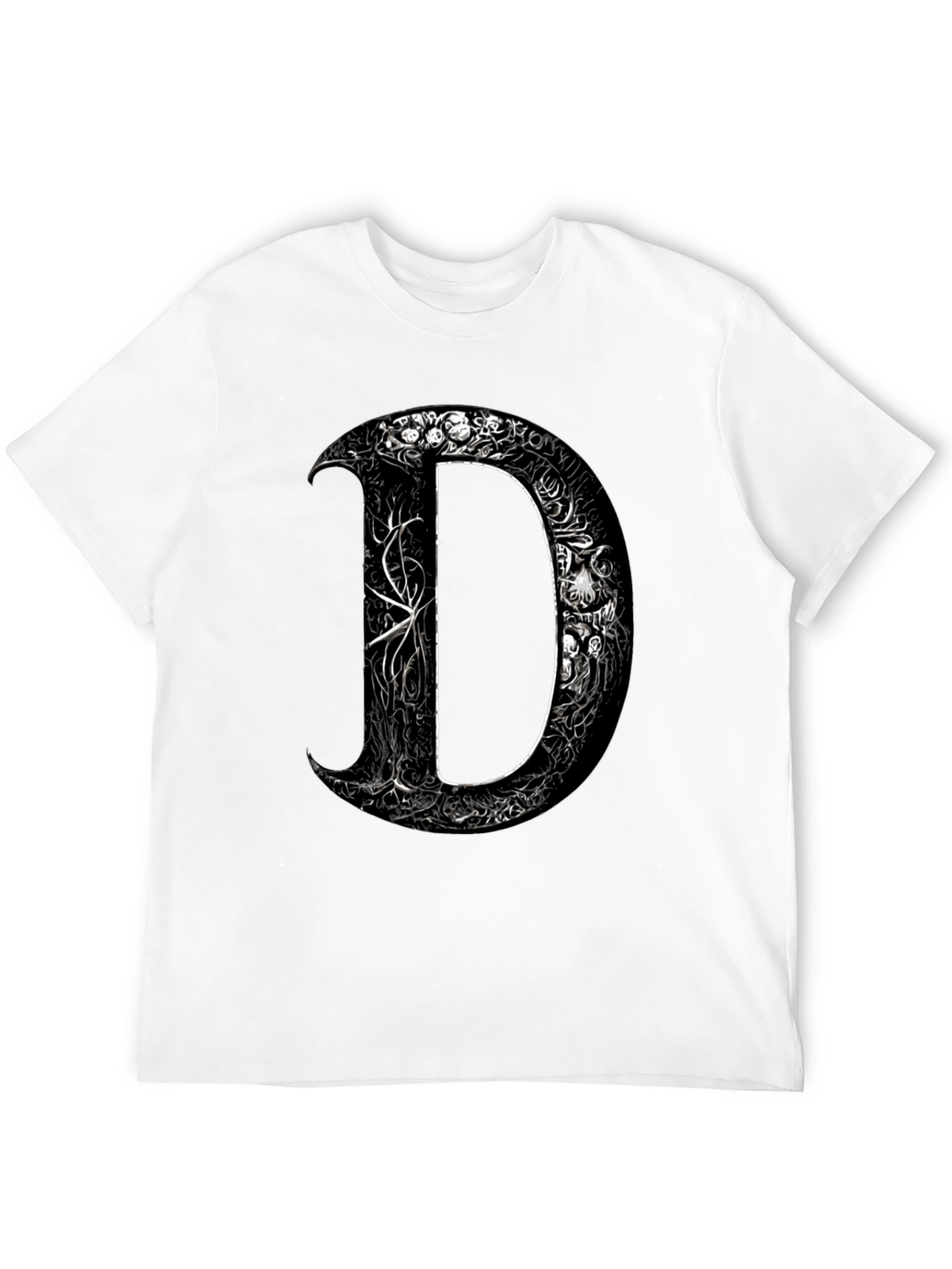 Ornate Initial D Graphic Tee - Black