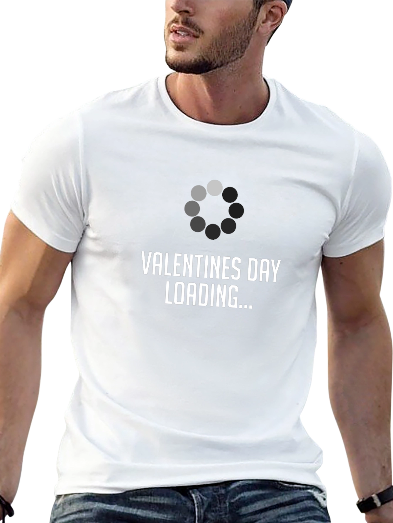 Valentines Day Loading Graphic T-Shirt - Black