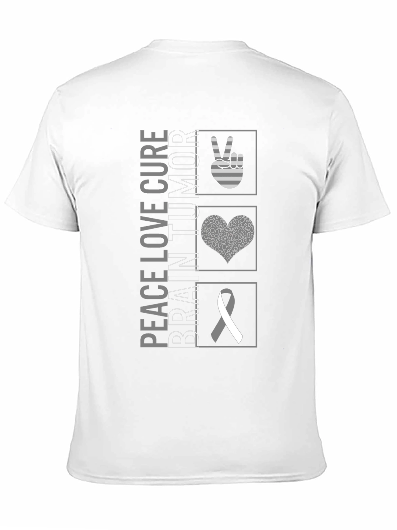 Peace Love Cure Brain Tumor Awareness T-Shirt