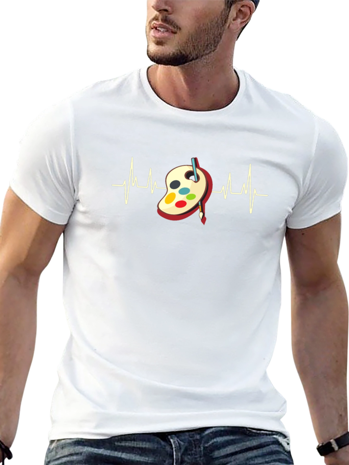 Artist Heartbeat T-Shirt - Creative Painting Palette Design