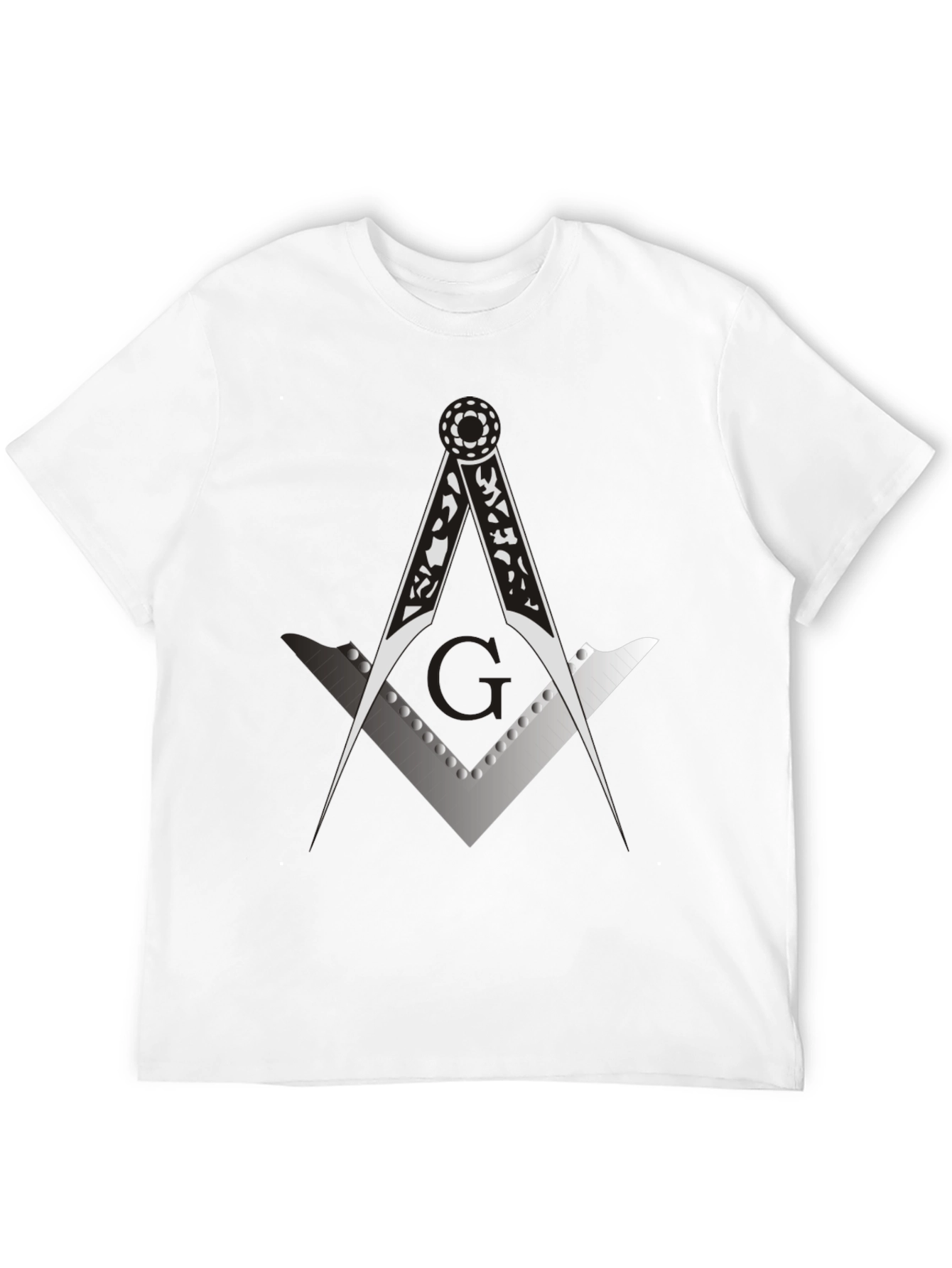 Masonic Compass & Square Black Graphic Tee