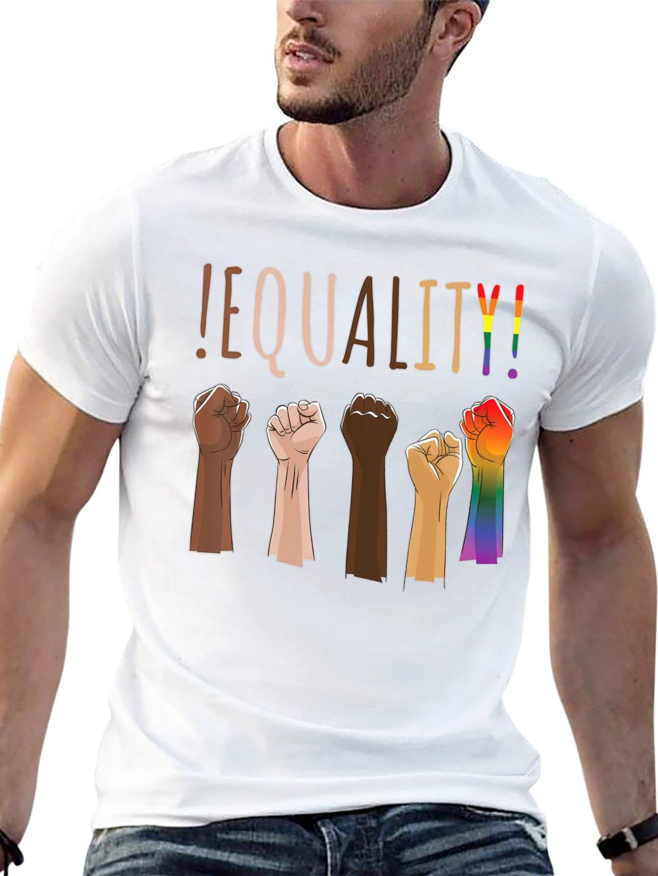 Equality Graphic Tee - Multi-Fist Design