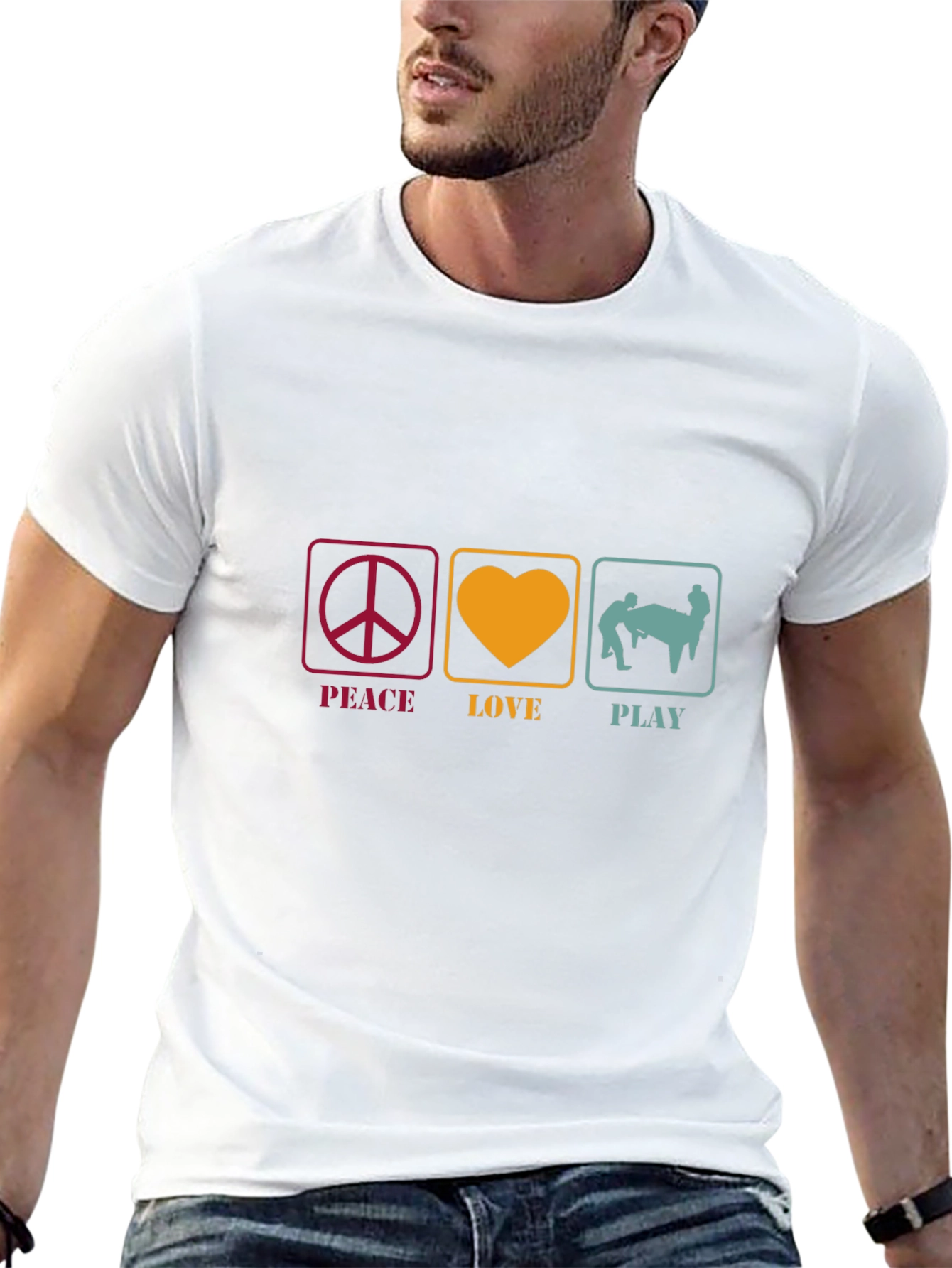 Peace Love Play Graphic Tee - Fun Design!