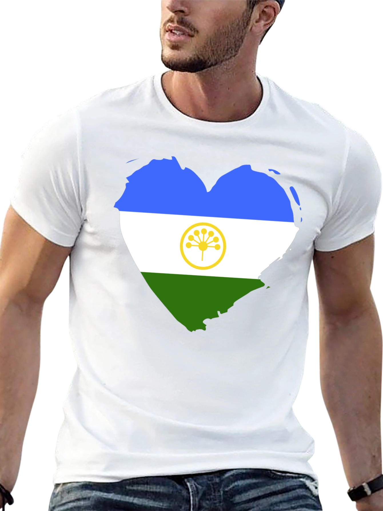 Adyghe Flag Heart T-Shirt - Soft Cotton Tee