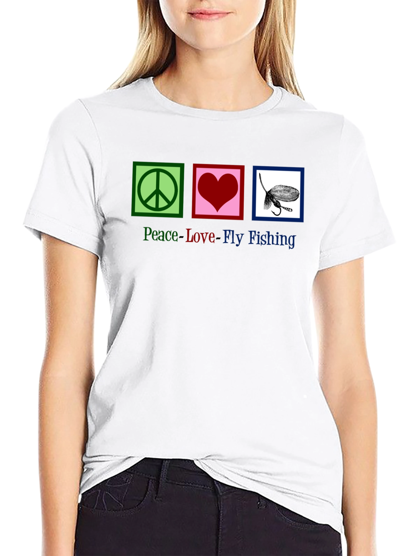 Peace Love Fly Fishing Graphic T-Shirt