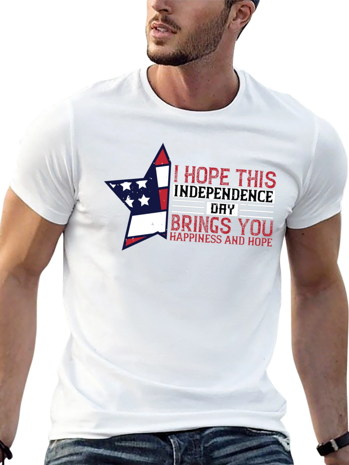 Independence Day Star Graphic T-Shirt