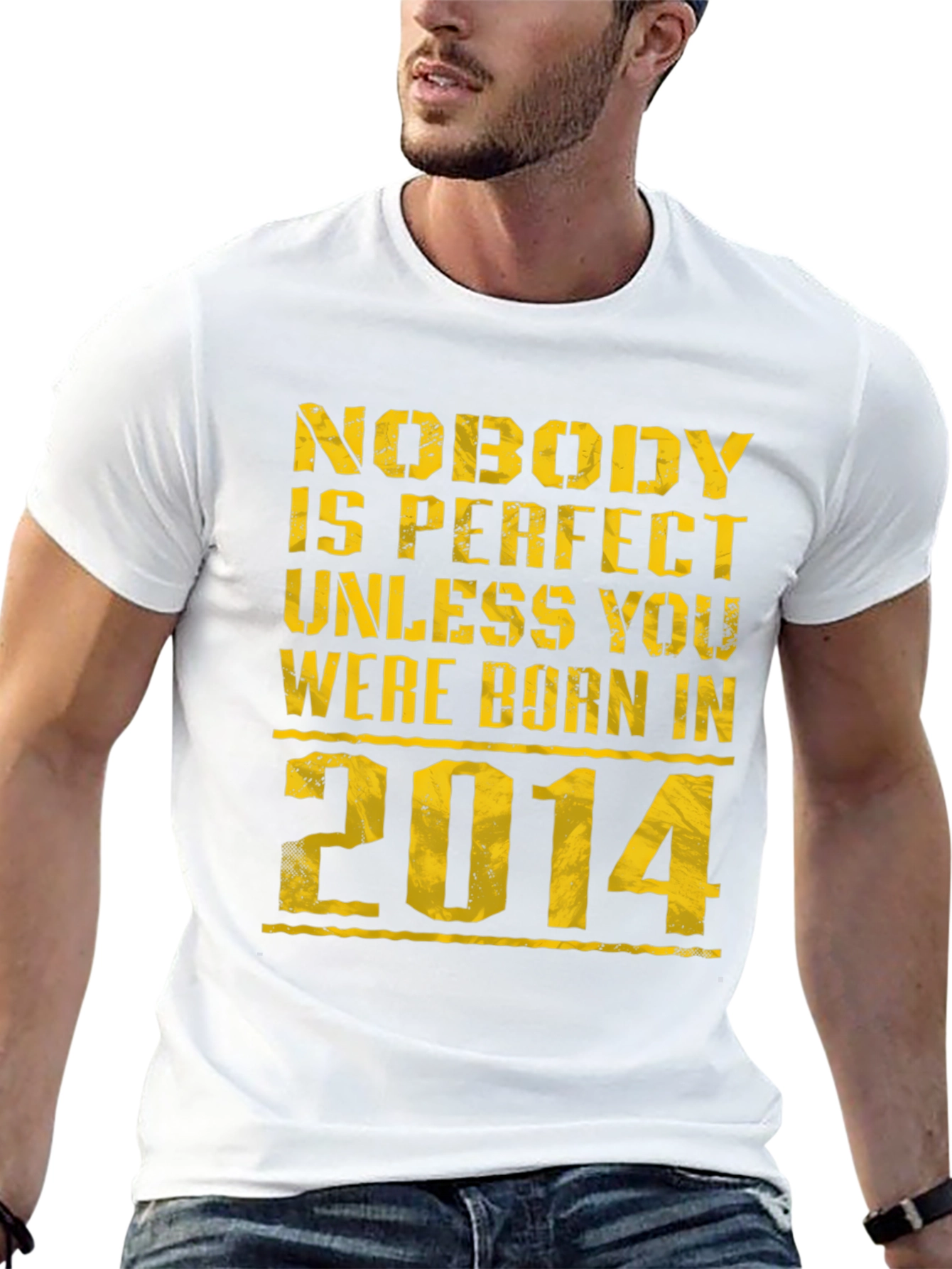 Born in 2014 Black Graphic T-Shirt