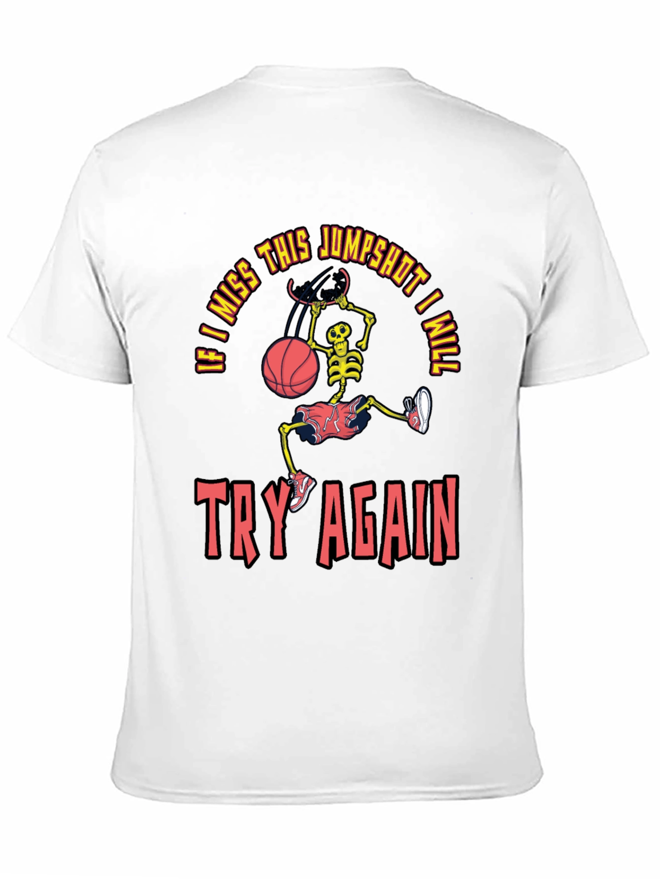 Jump Shot Skeleton Graphic T-Shirt